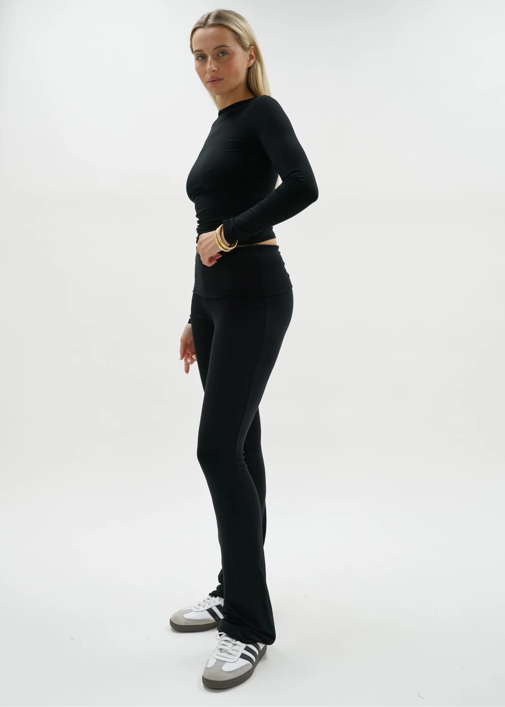 Fold-over flared pants black (tall) - Image 14