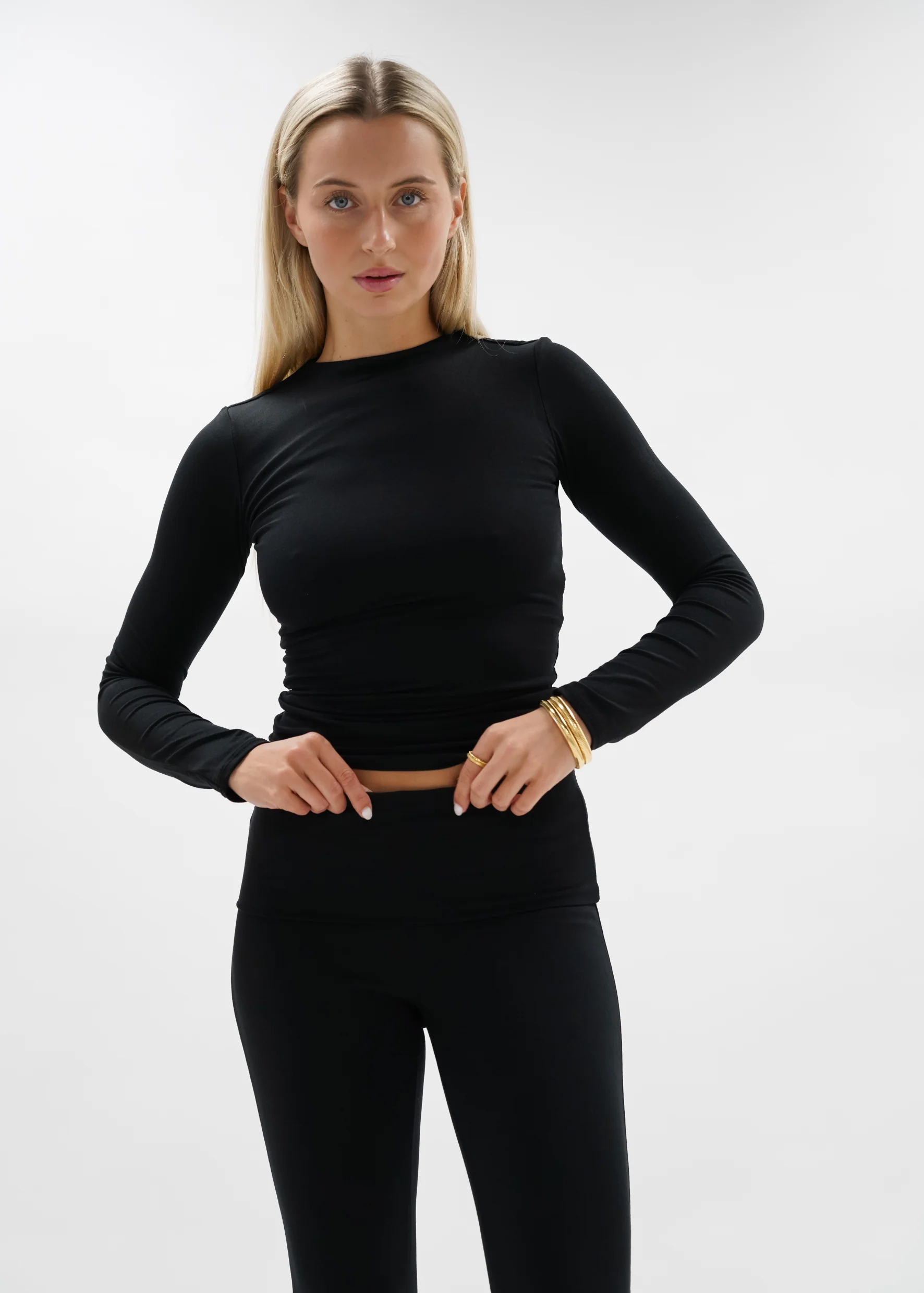 Fold-over flared pants black (tall) - Image 15