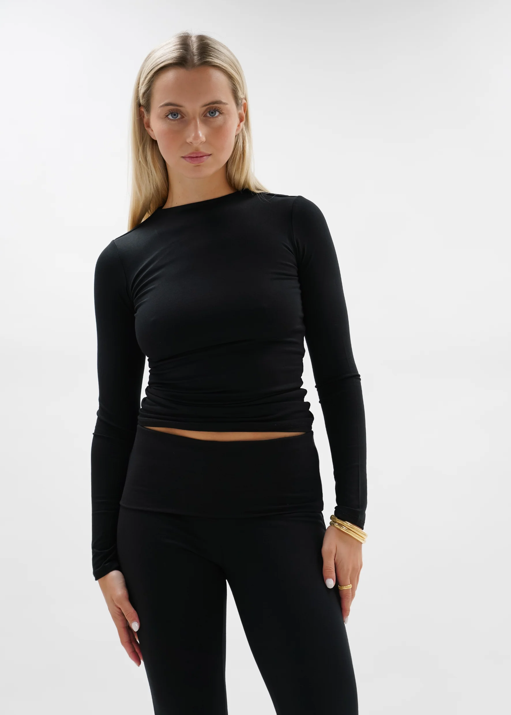 Fold-over flared pants black (tall) - Image 4