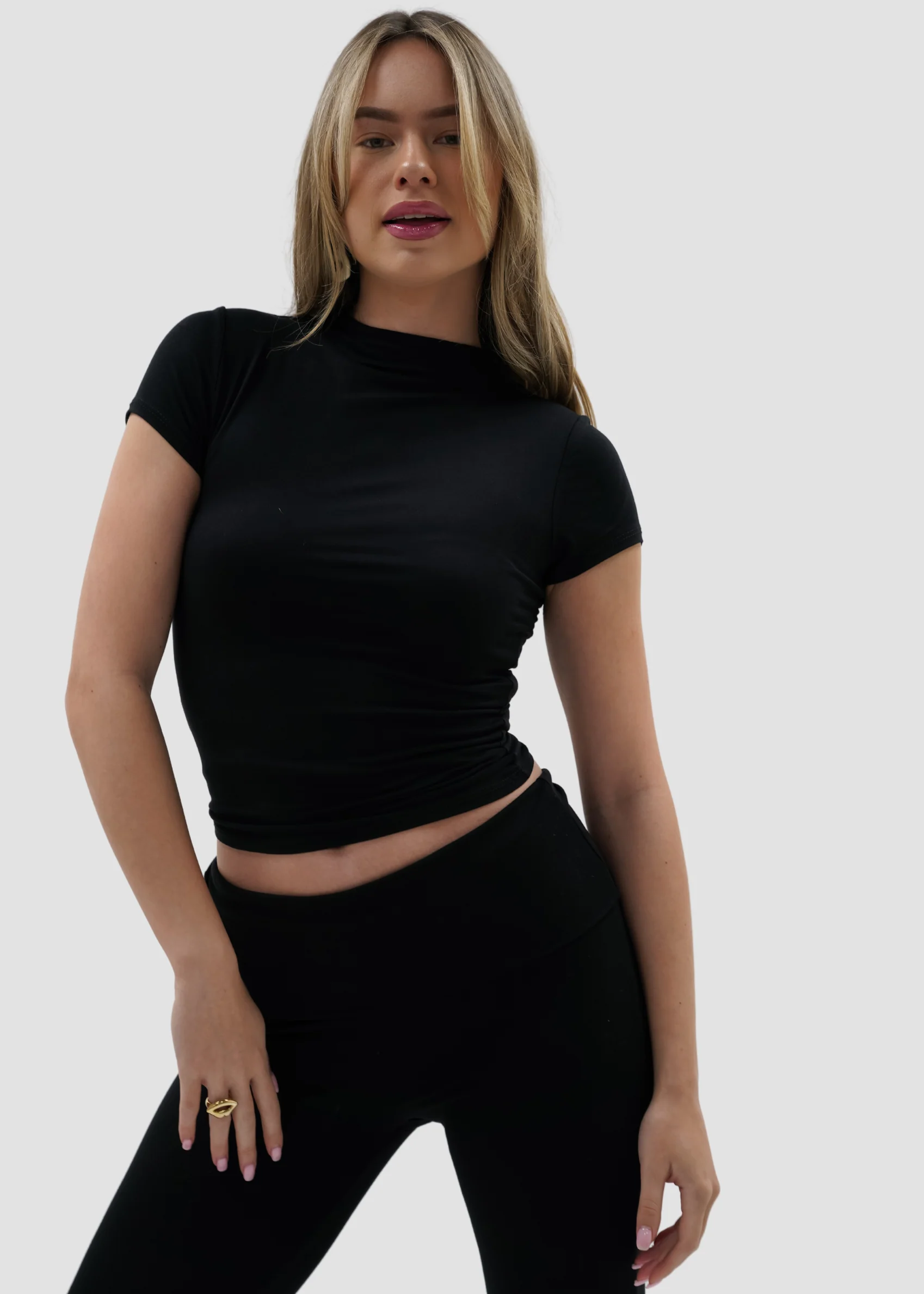 Fold-over flared pants black (tall) - Image 6