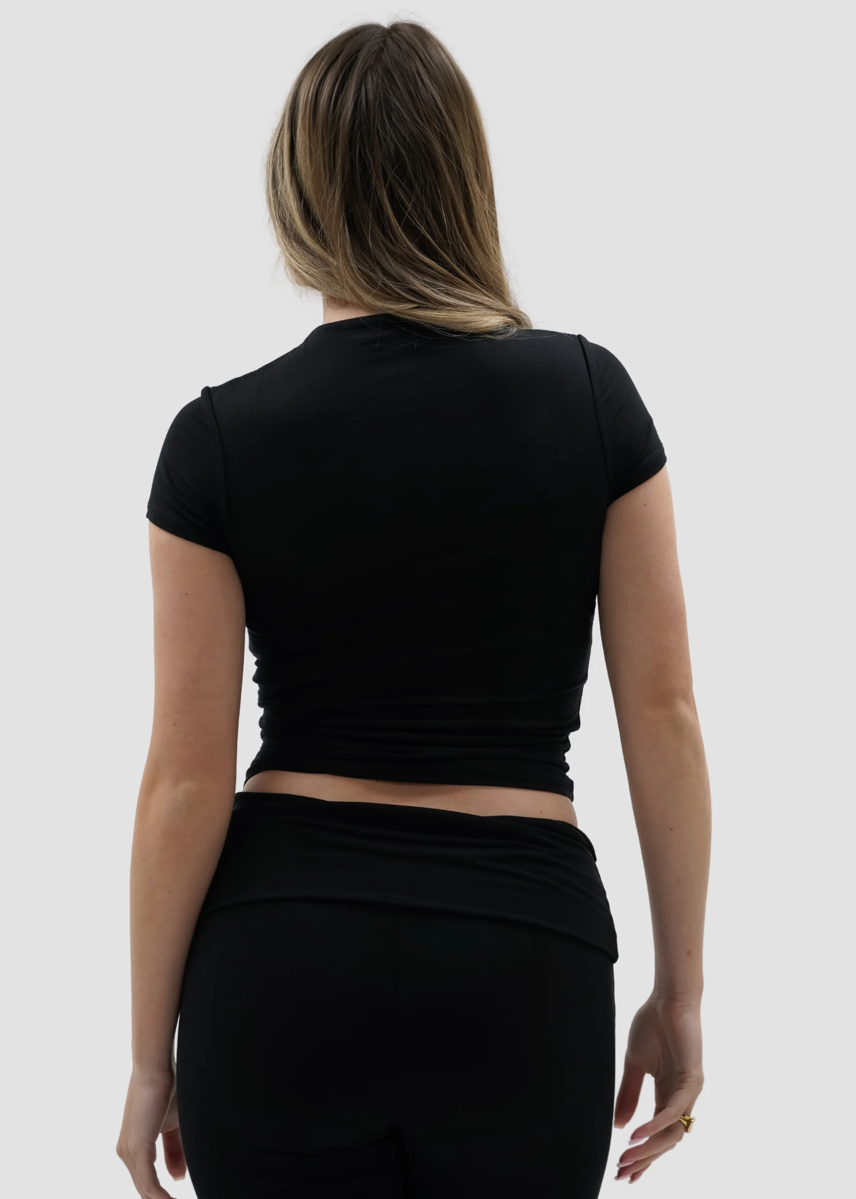 Fold-over flared pants black (tall) - Image 9