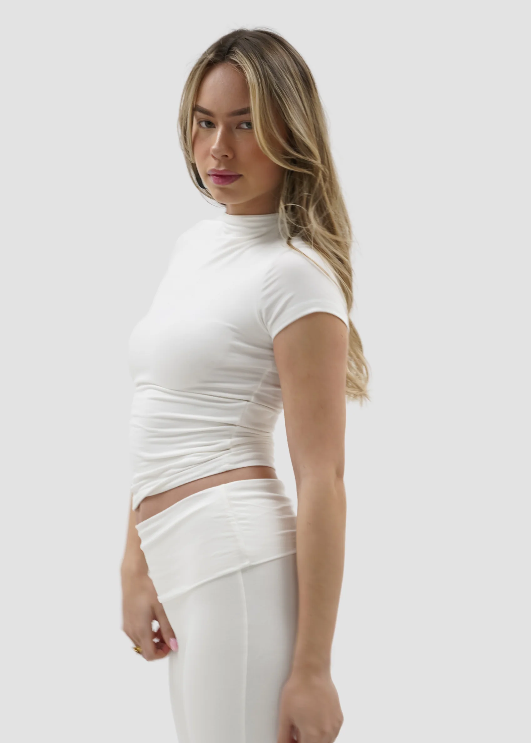 Fold-over flared pants off-white (tall) - Image 13