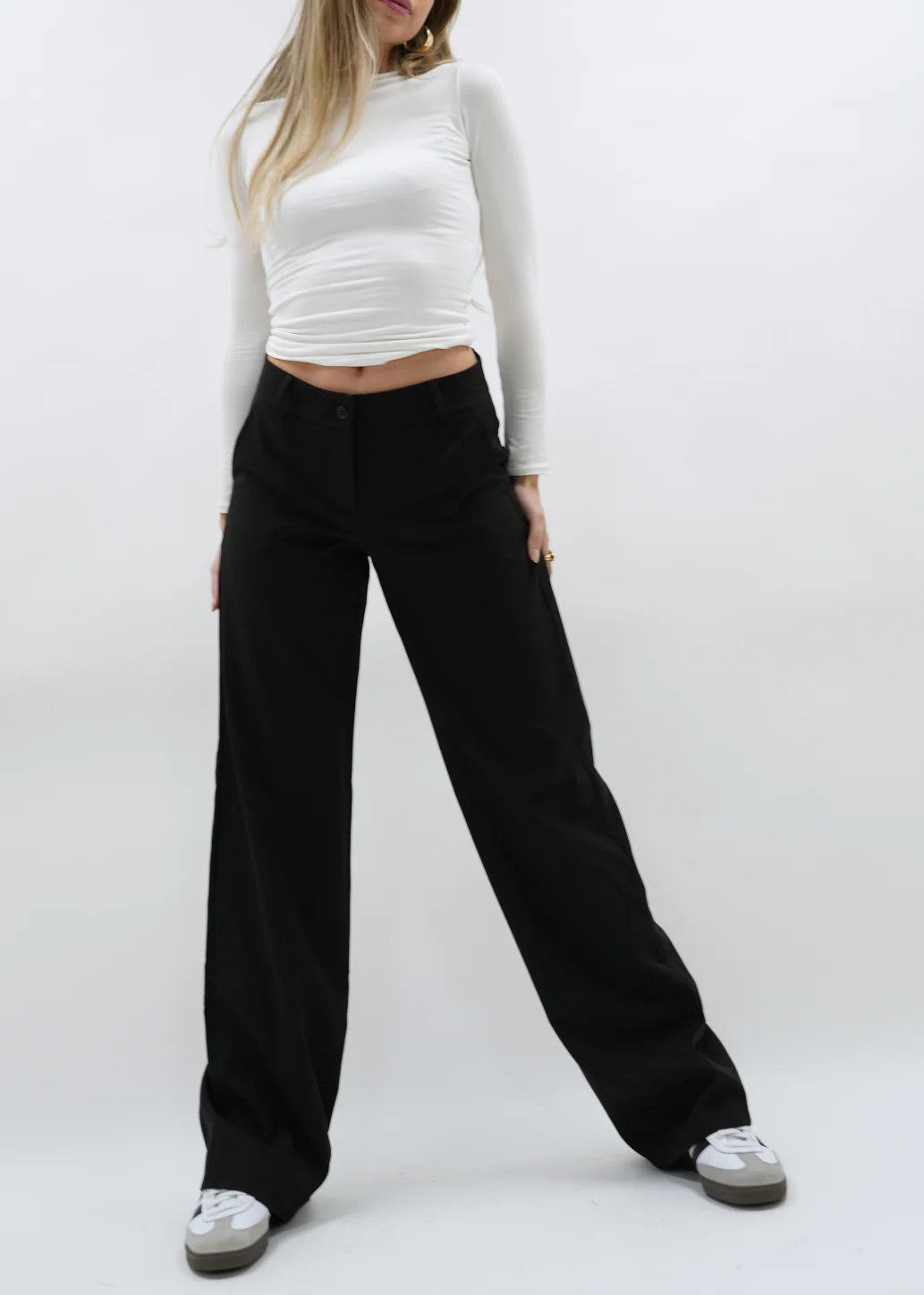 Low/mid waist pants casual black (regular) - Image 3