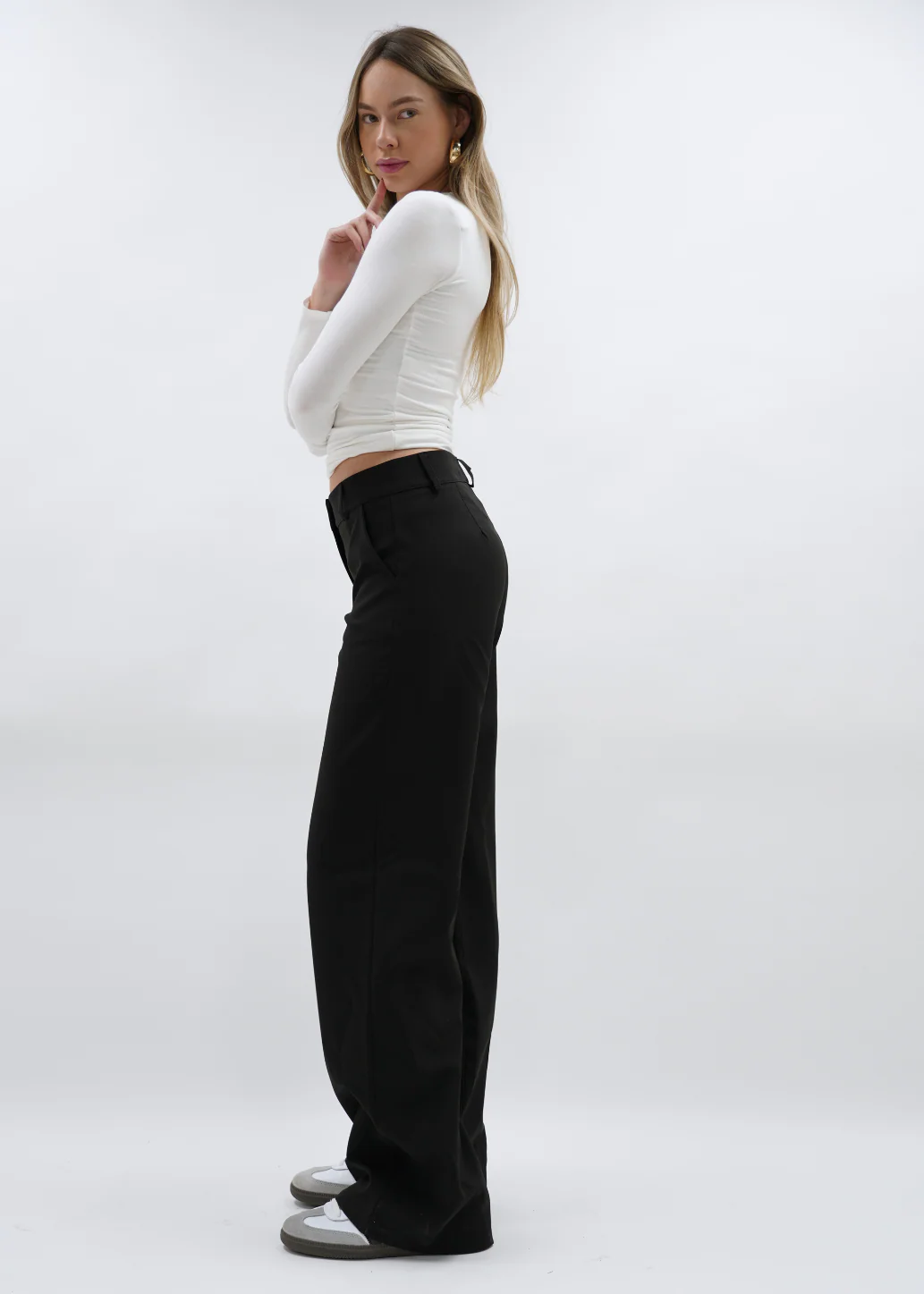 Low/mid waist pants casual black (regular) - Image 4