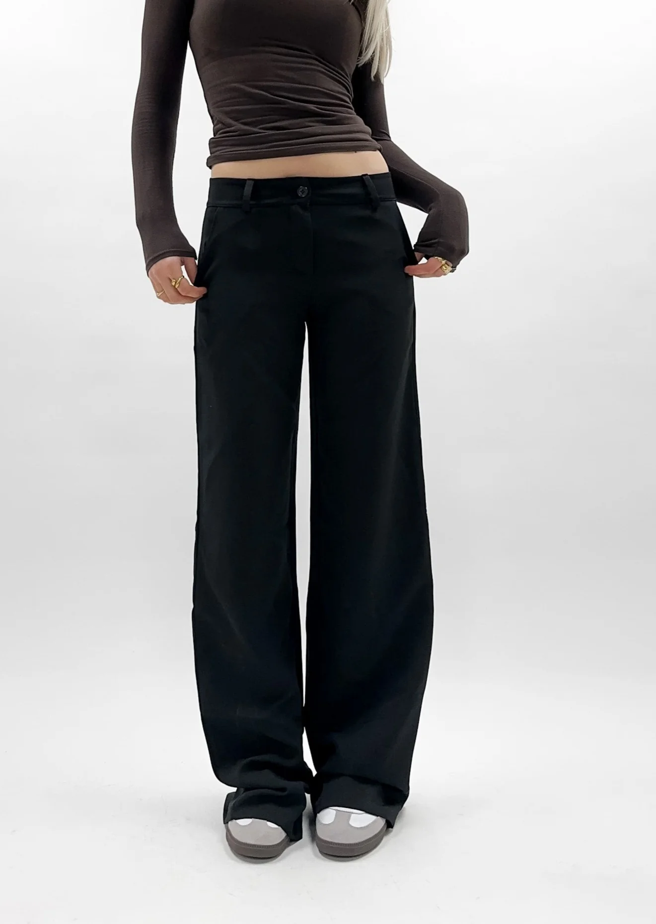 Low/mid waist pants casual black (regular) - Image 5