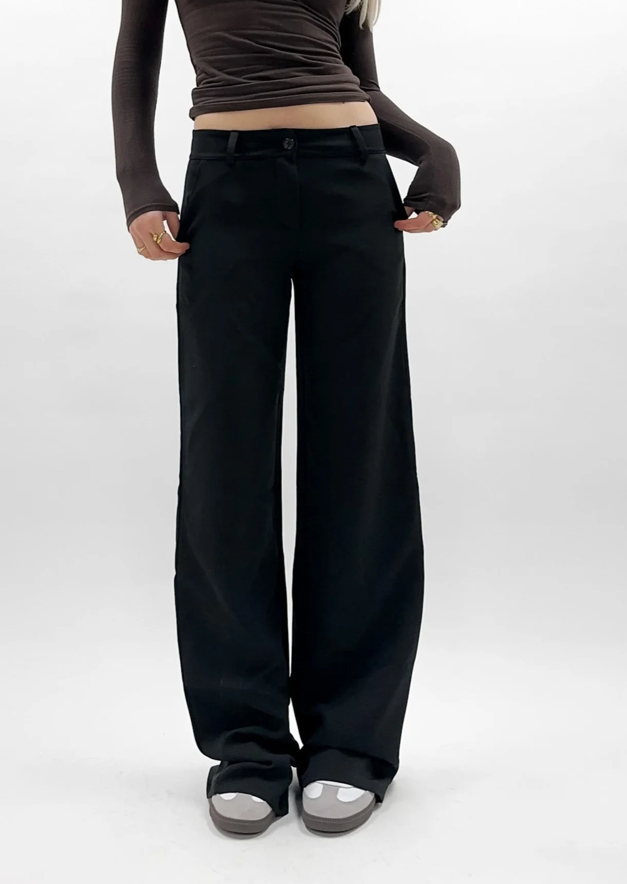 Low/mid waist pants casual black (tall) - Image 4