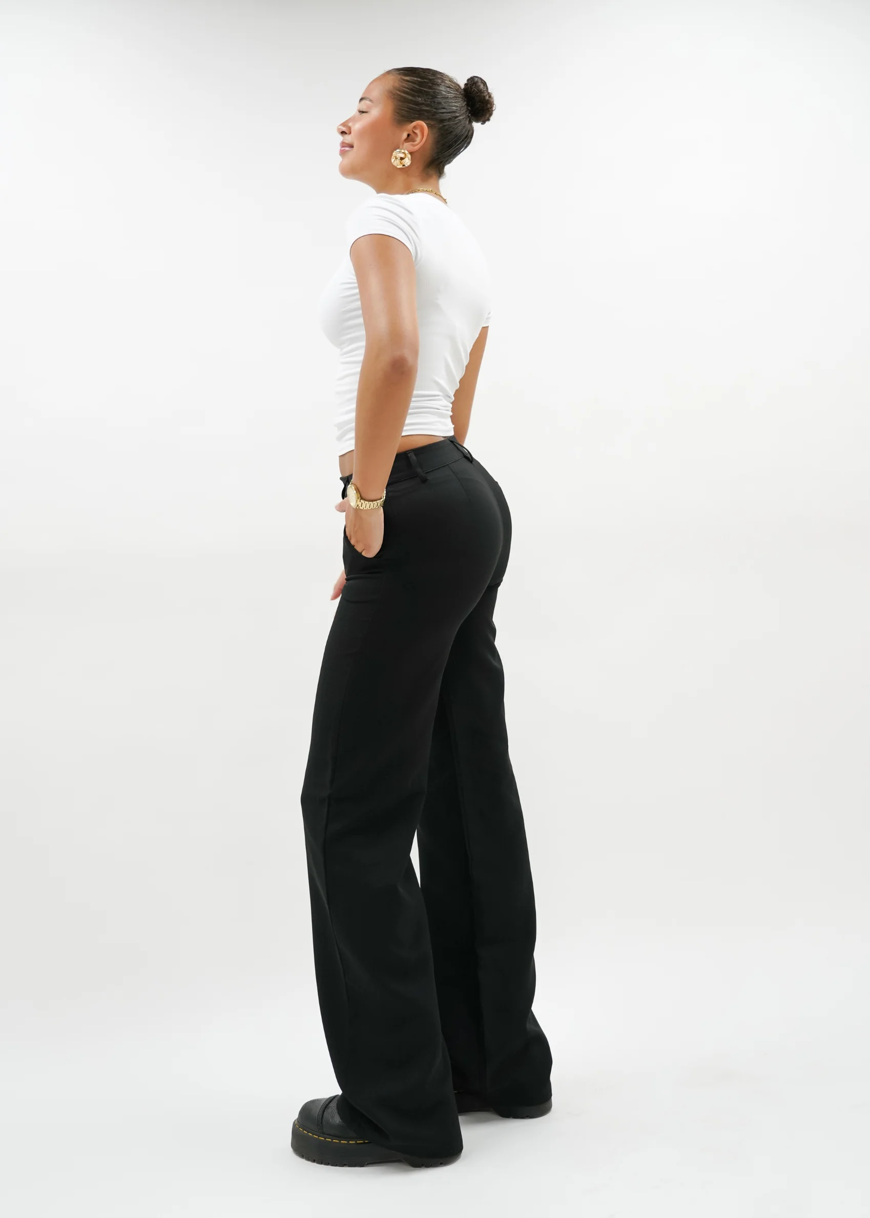 Low/mid waist pants casual black (tall) - Image 7