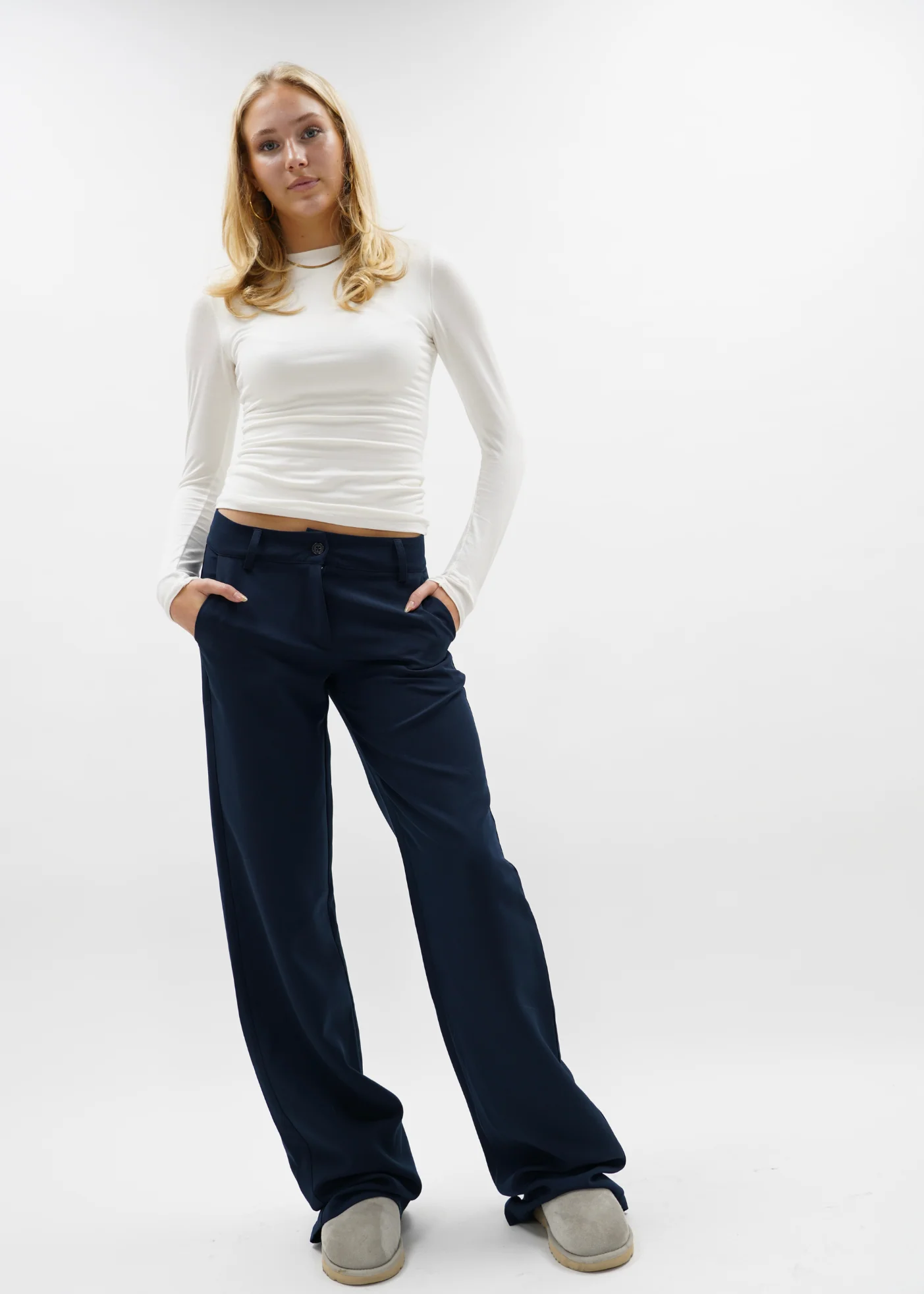 Low/mid waist pants casual night blue (regular) - Image 15