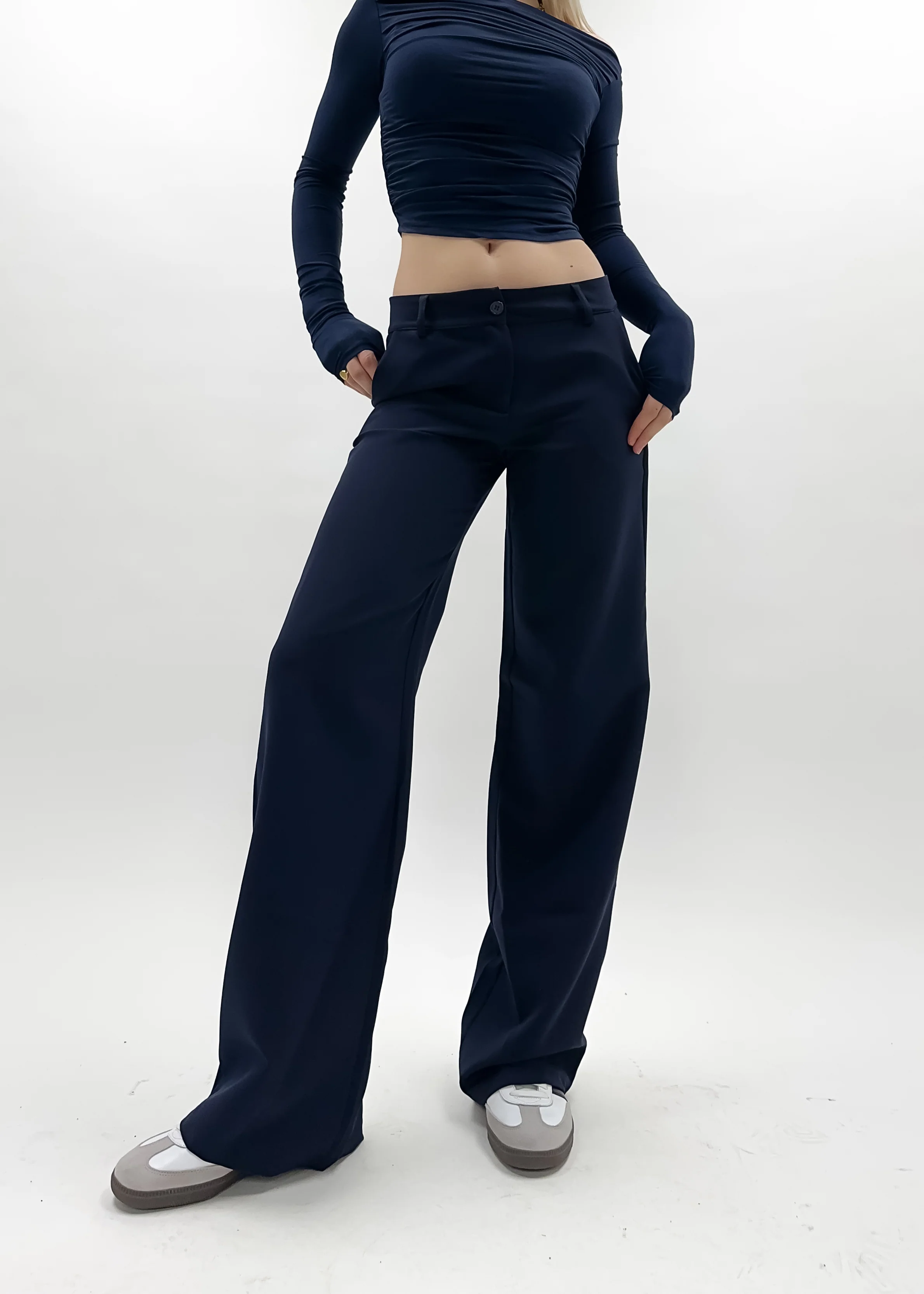 Low/mid waist pants casual night blue (regular) - Image 16