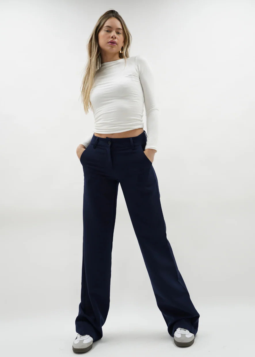 Low/mid waist pants casual night blue (regular) - Image 23
