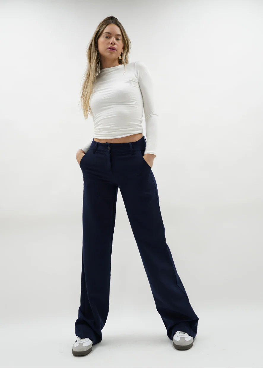 Low/mid waist pants casual night blue (tall) - Image 12