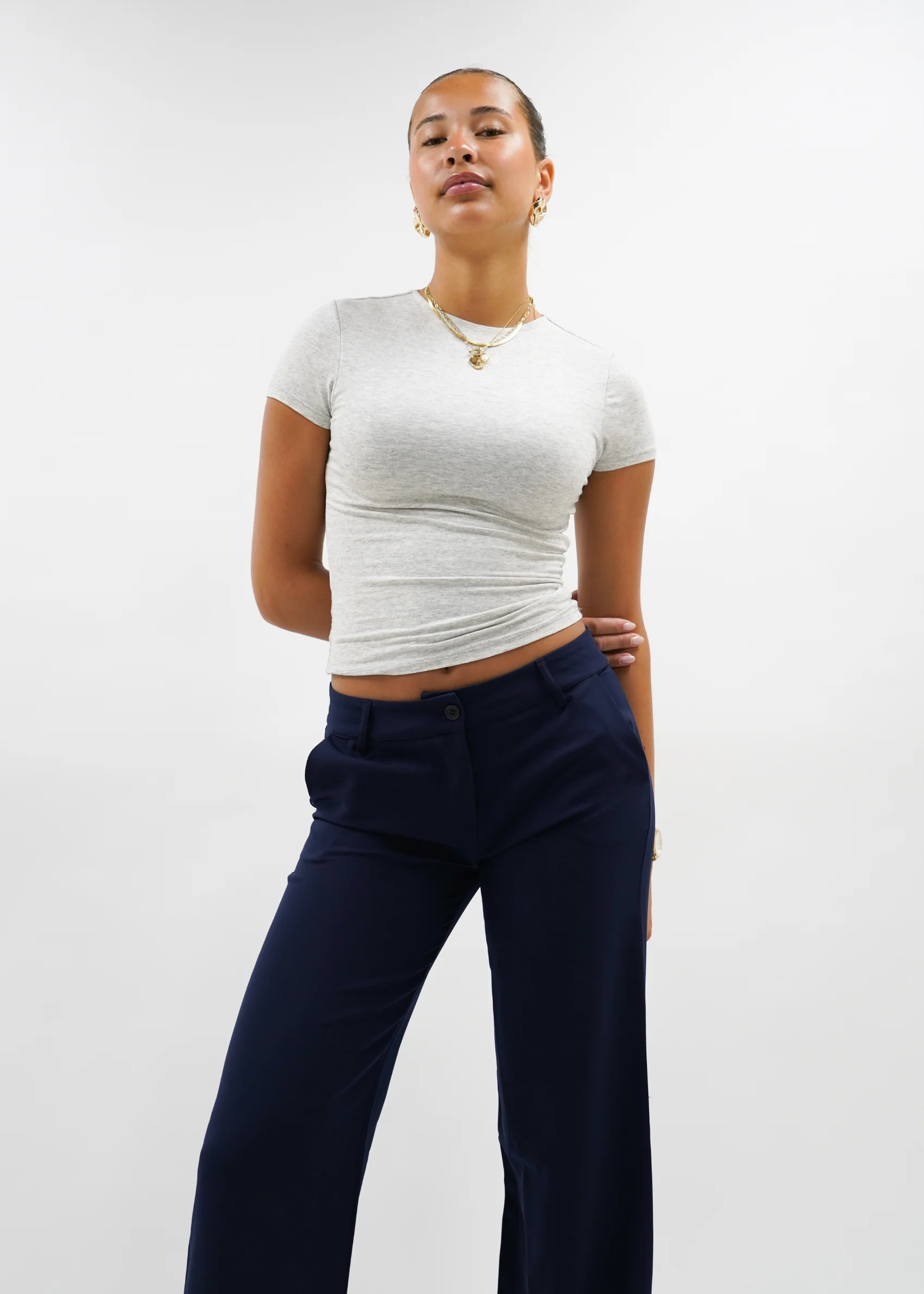 Low/mid waist pants casual night blue (tall) - Image 6