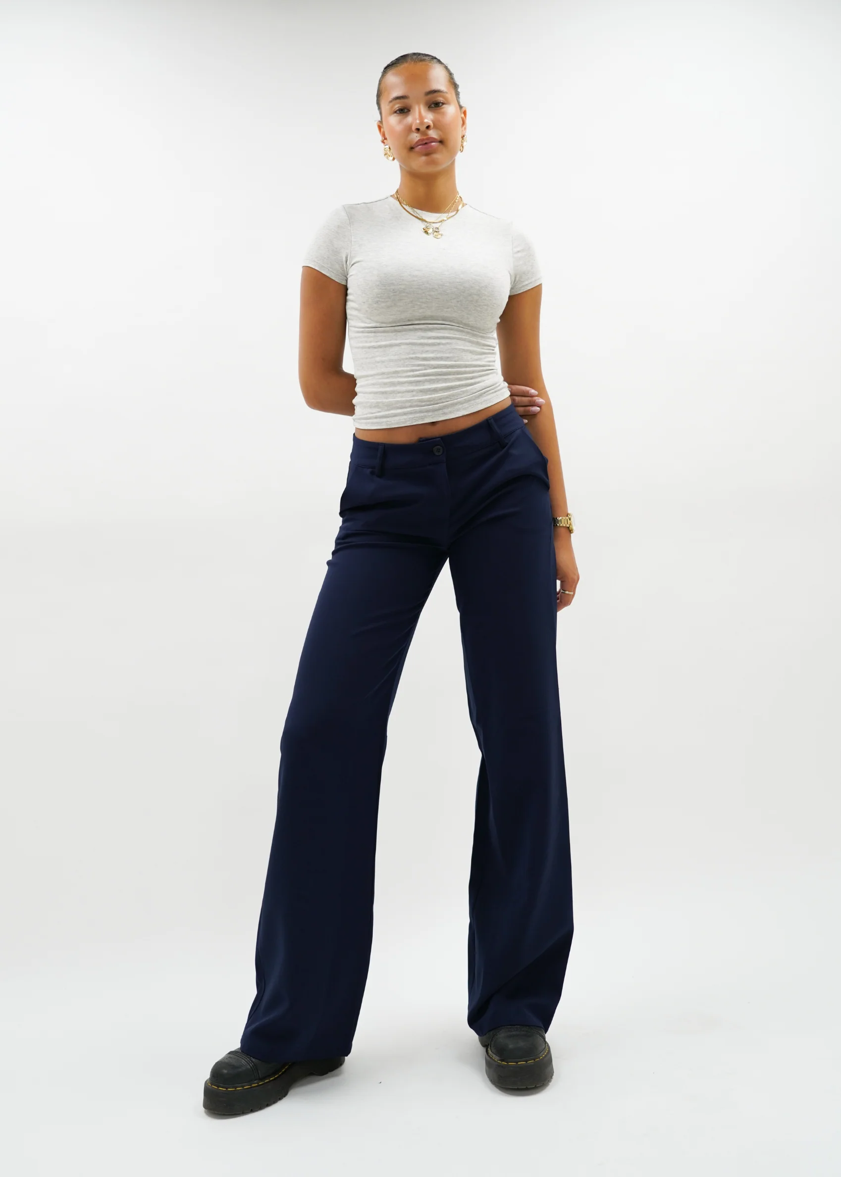 Low/mid waist pants casual night blue (tall) - Image 9