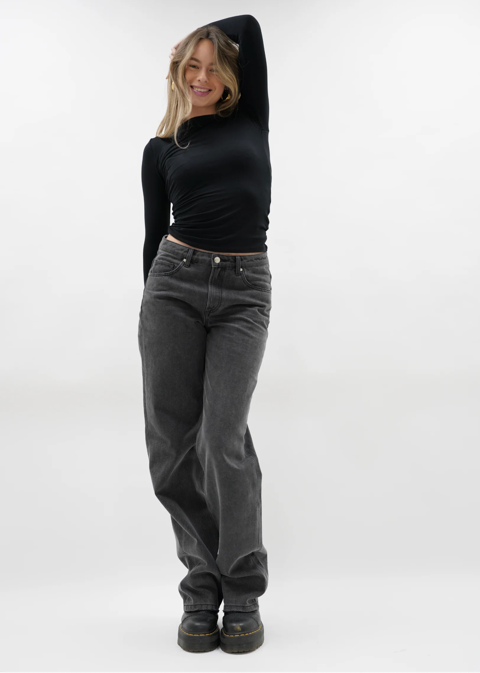 Low waist jeans dark grey (tall) - Image 9