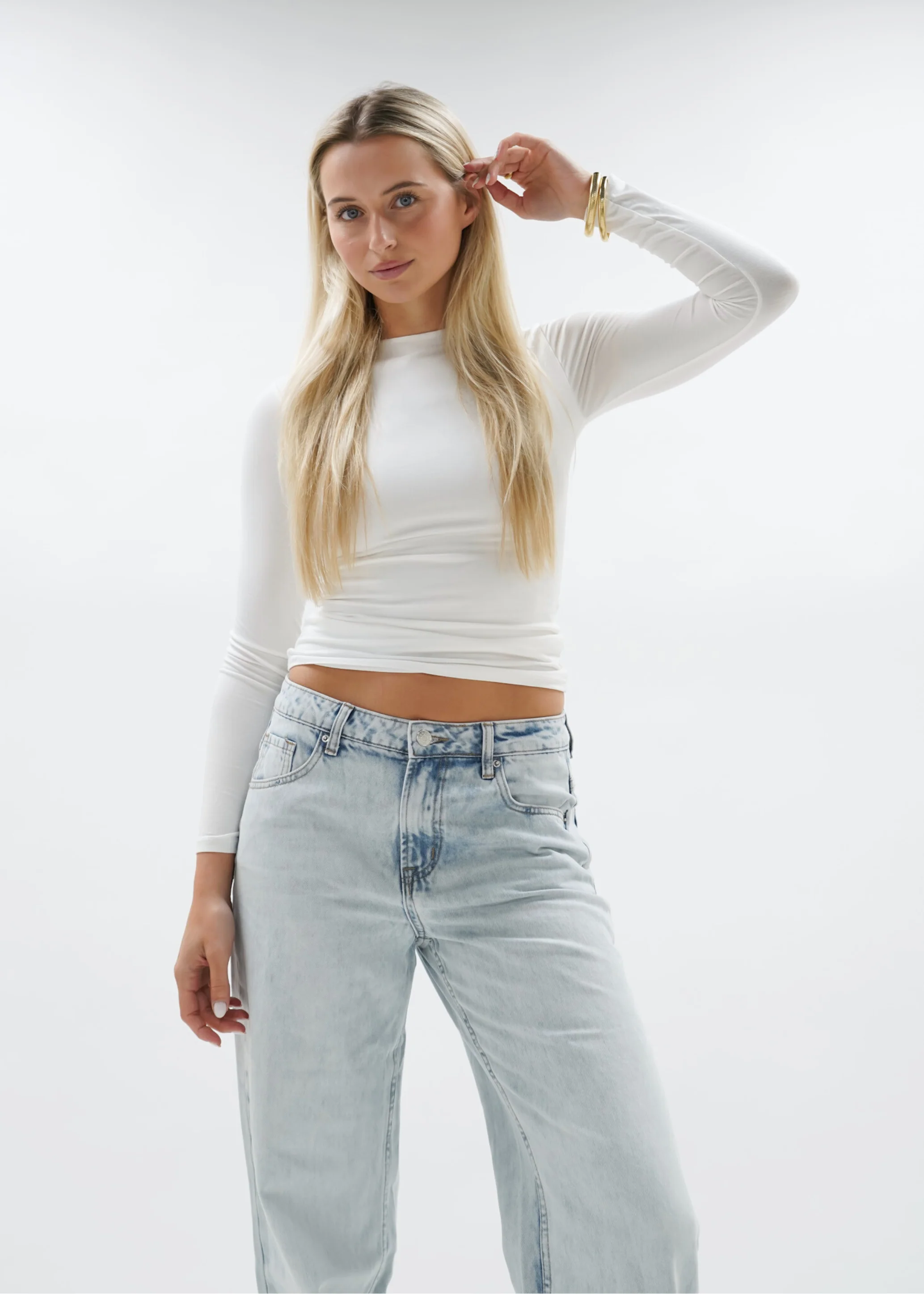 Low waist jeans light washed blue (tall) - Image 15