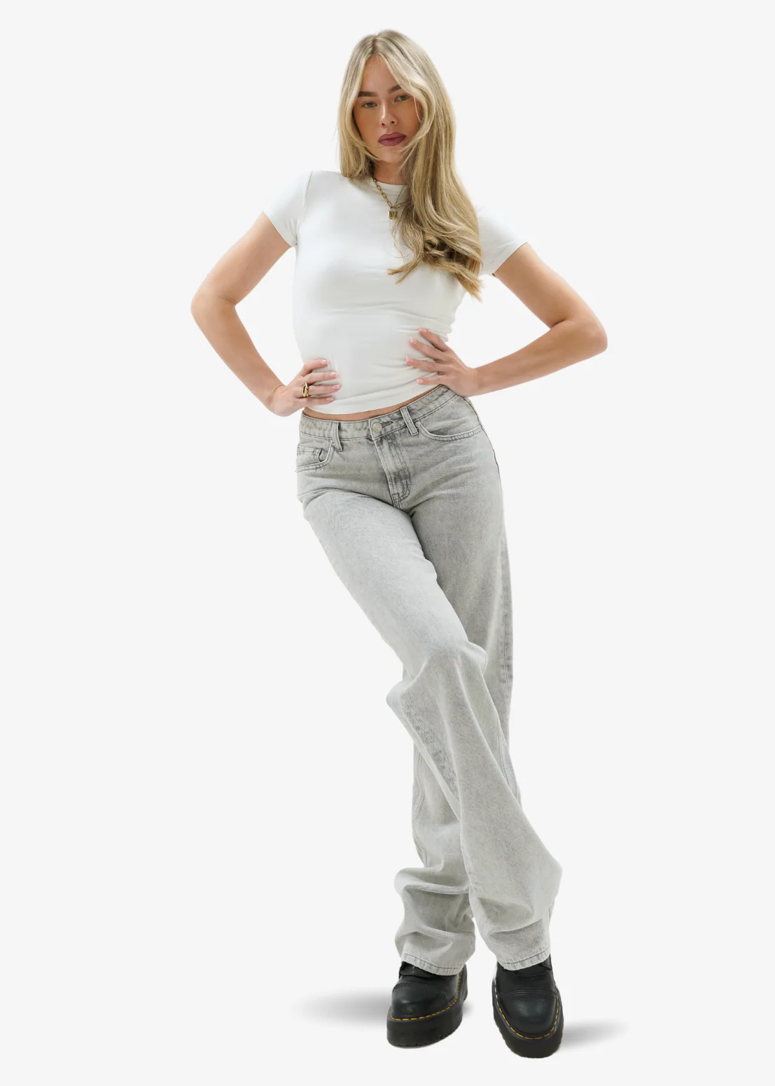 Low waist jeans light washed grey (tall) - Image 14