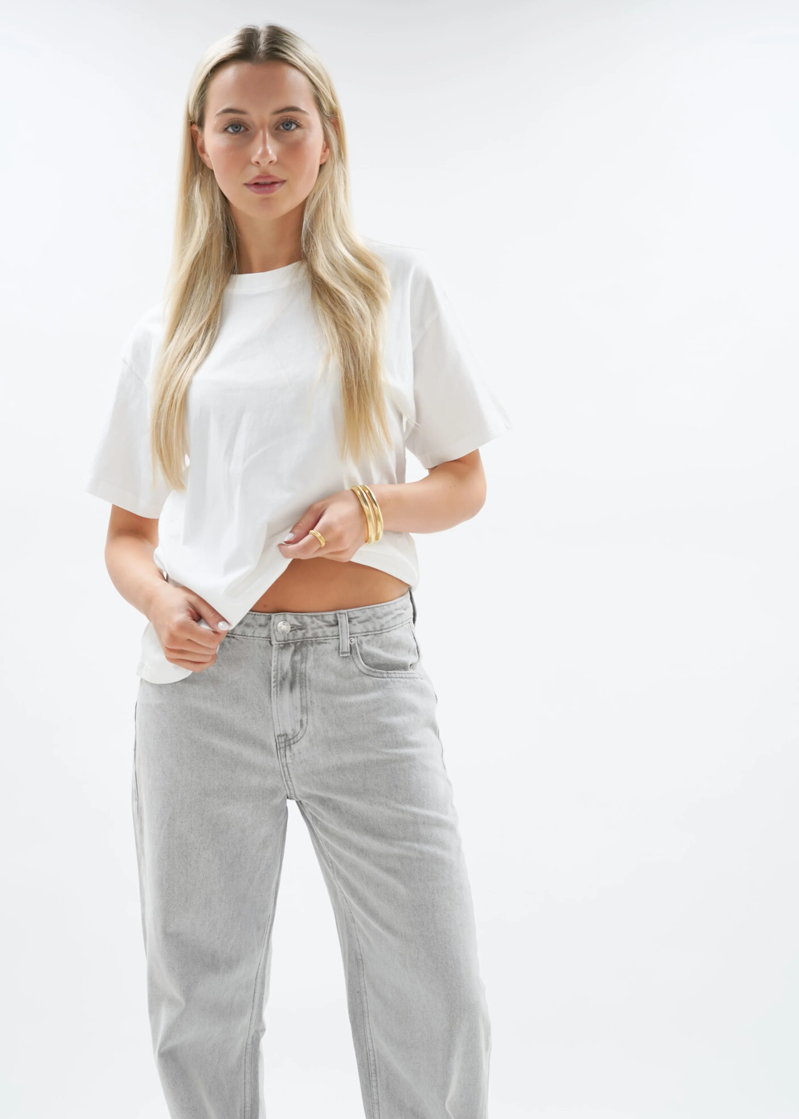 Low waist jeans light washed grey (tall) - Image 16