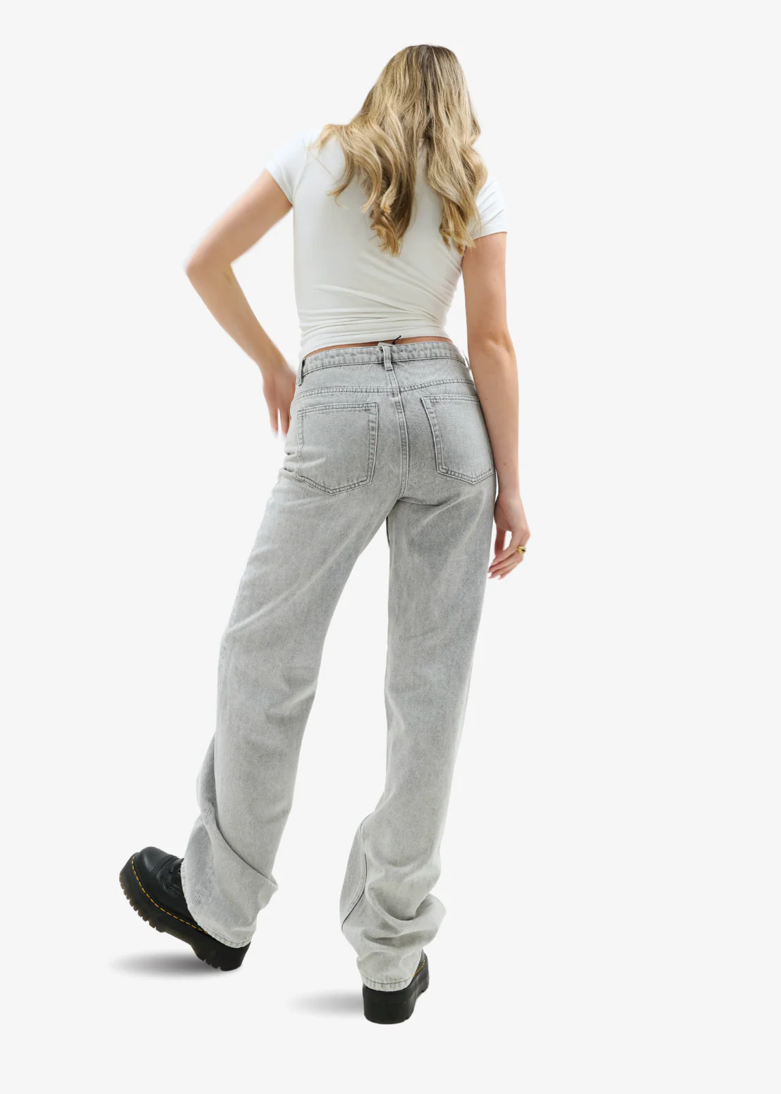 Low waist jeans light washed grey (tall) - Image 9