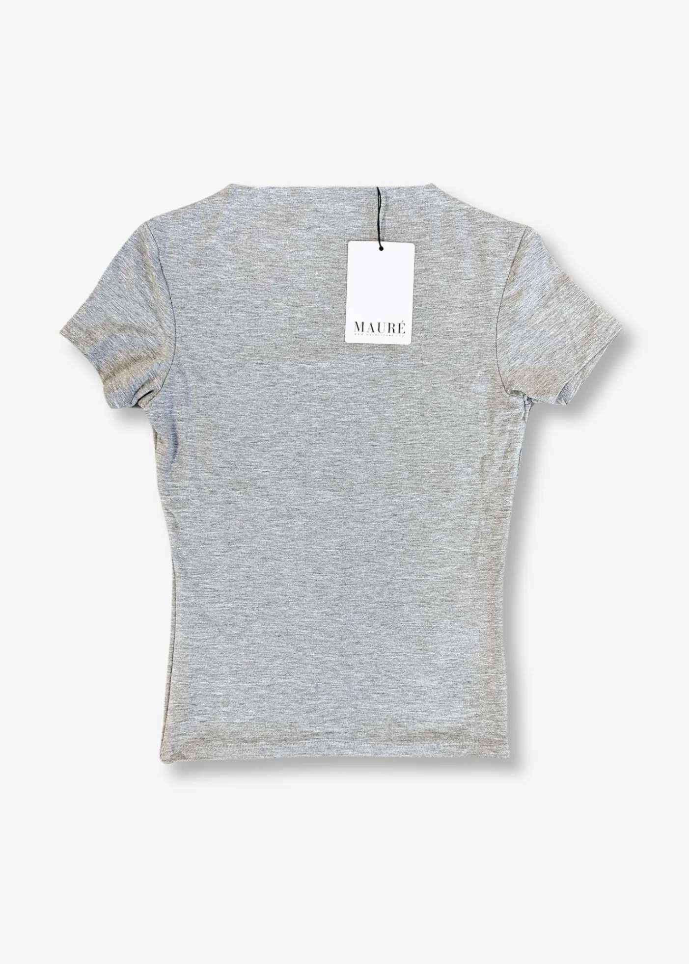 Short sleeve top long light grey melange (tall) - Image 11
