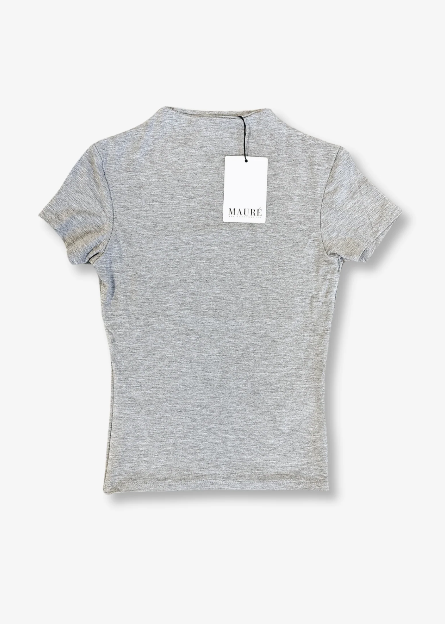Short sleeve top long light grey melange (classy) - Image 12