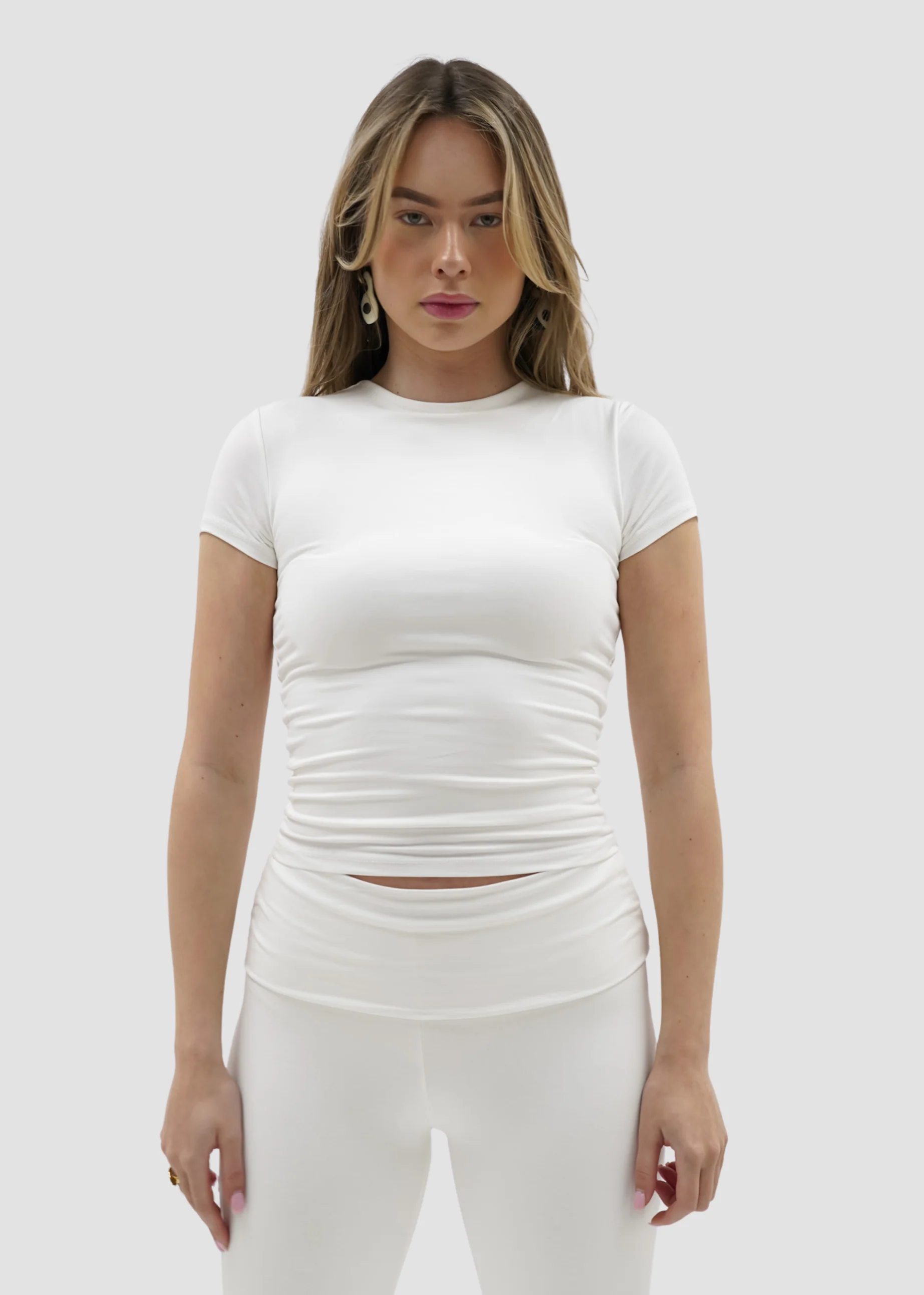 Short sleeve top long off-white (tall) - Image 7