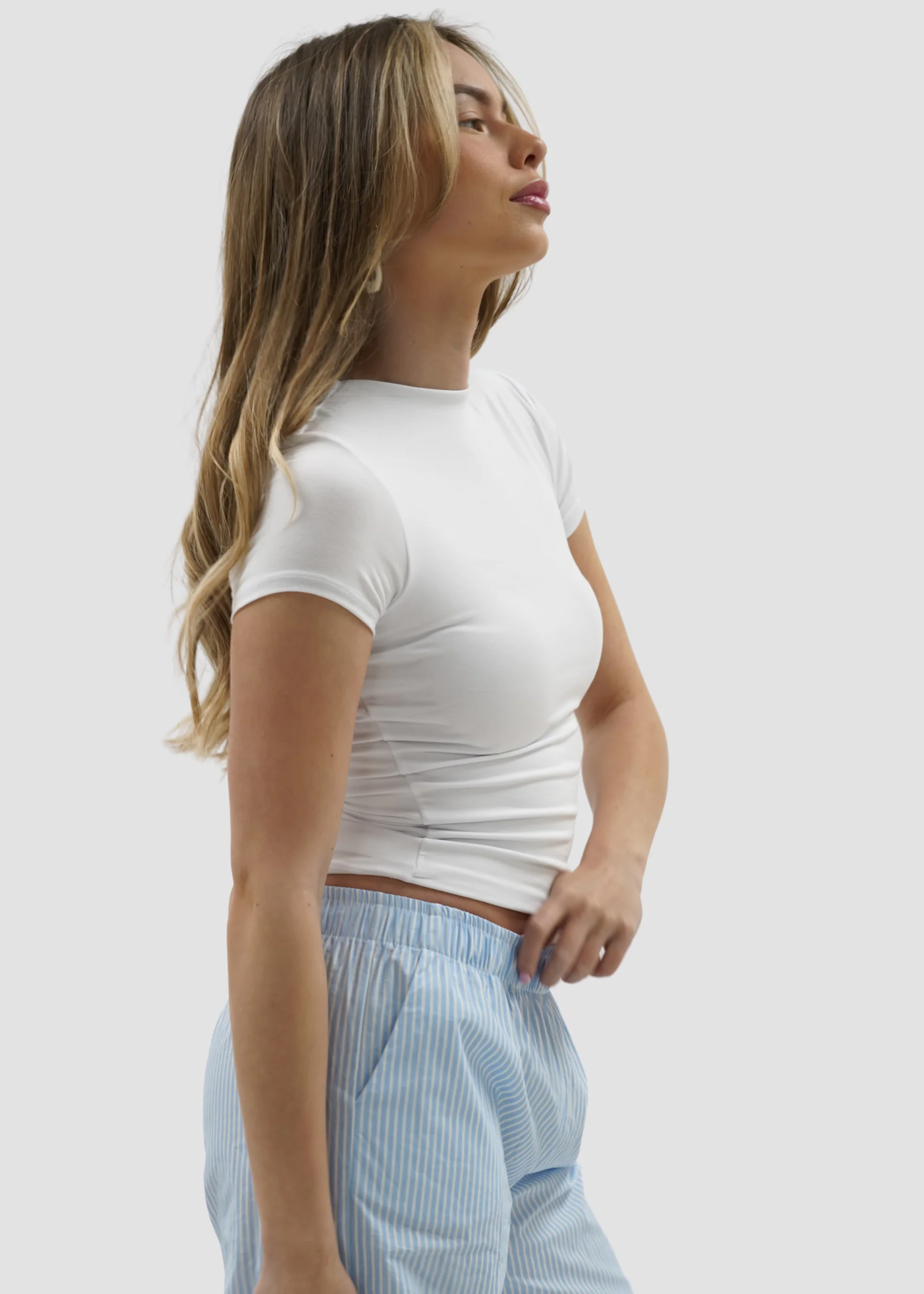 Short sleeve top long white (tall) - Image 9