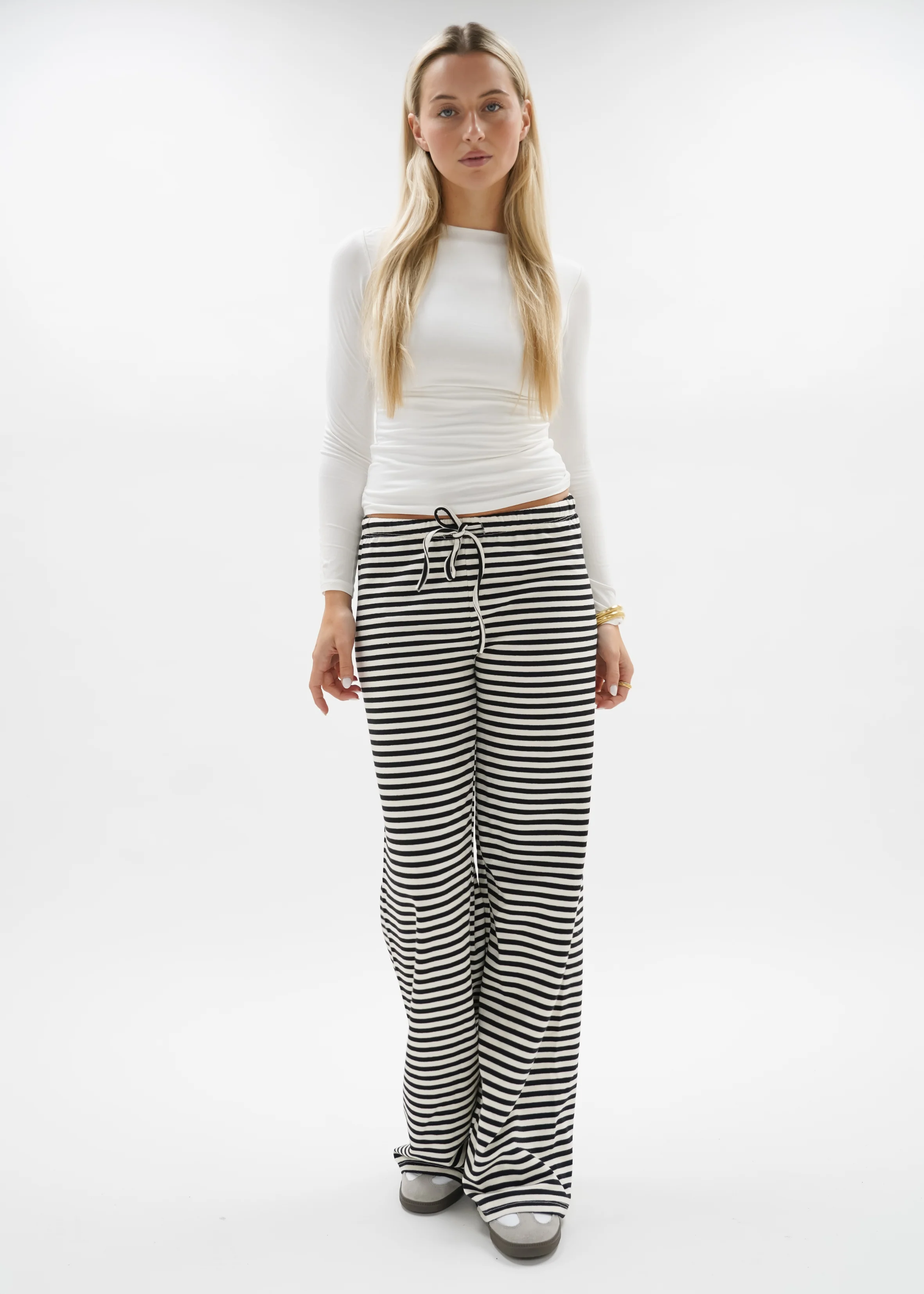 Soft striped pants crème/black (regular) - Image 10
