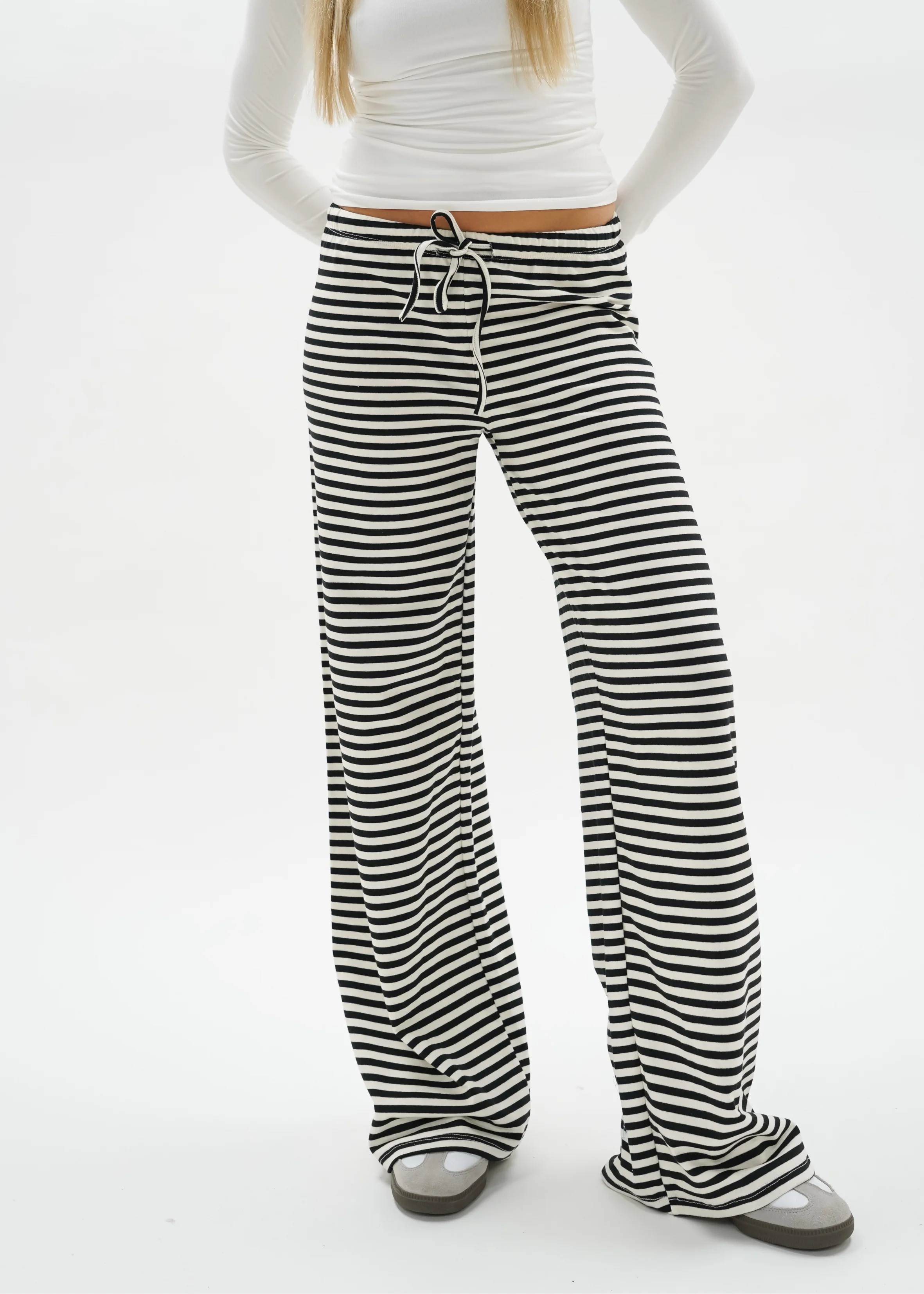 Soft striped pants crème/black (tall) - Image 14