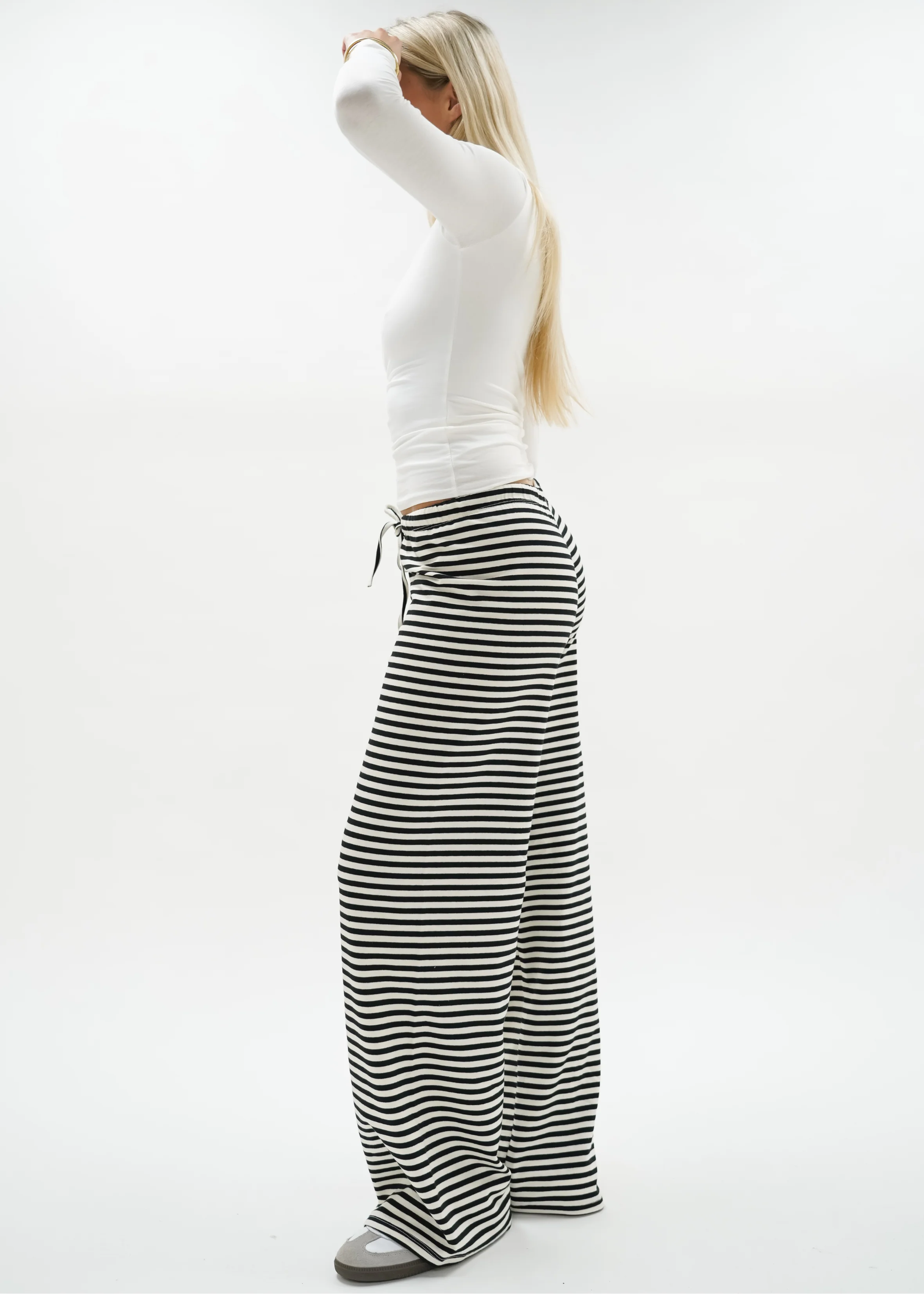 Soft striped pants crème/black (tall) - Image 11