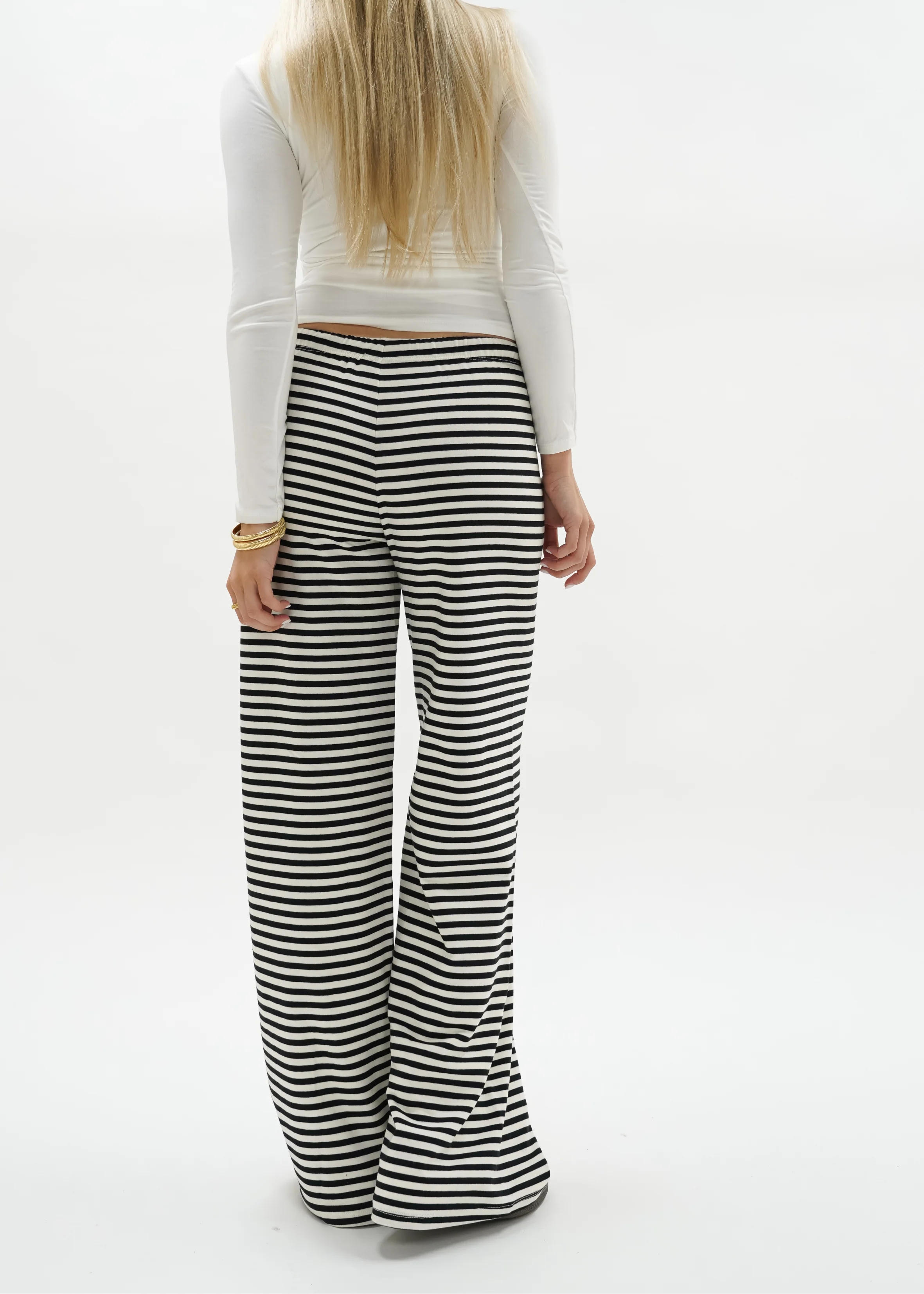 Soft striped pants crème/black (tall) - Image 15