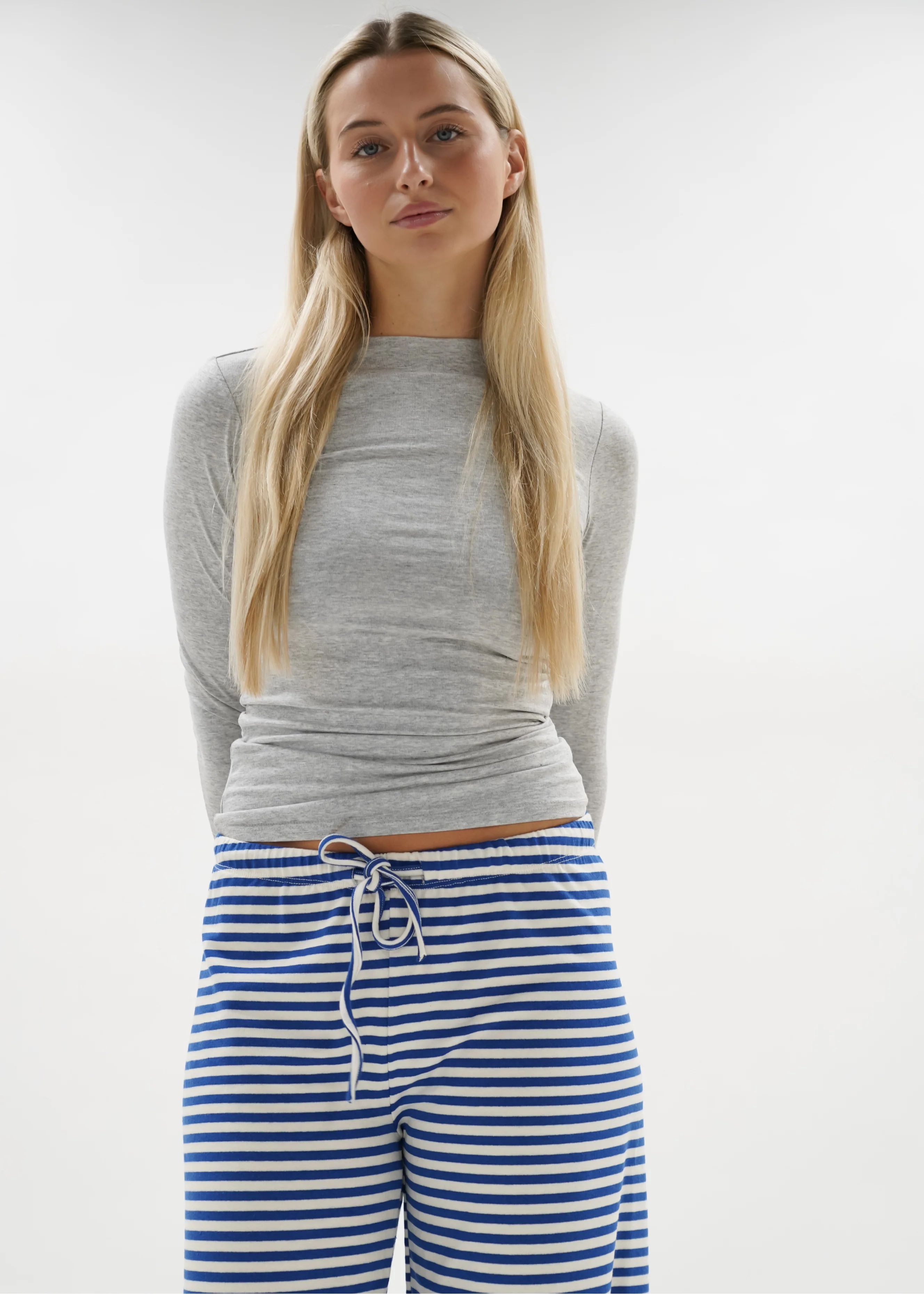 Soft striped pants crème/blue (regular) - Image 7