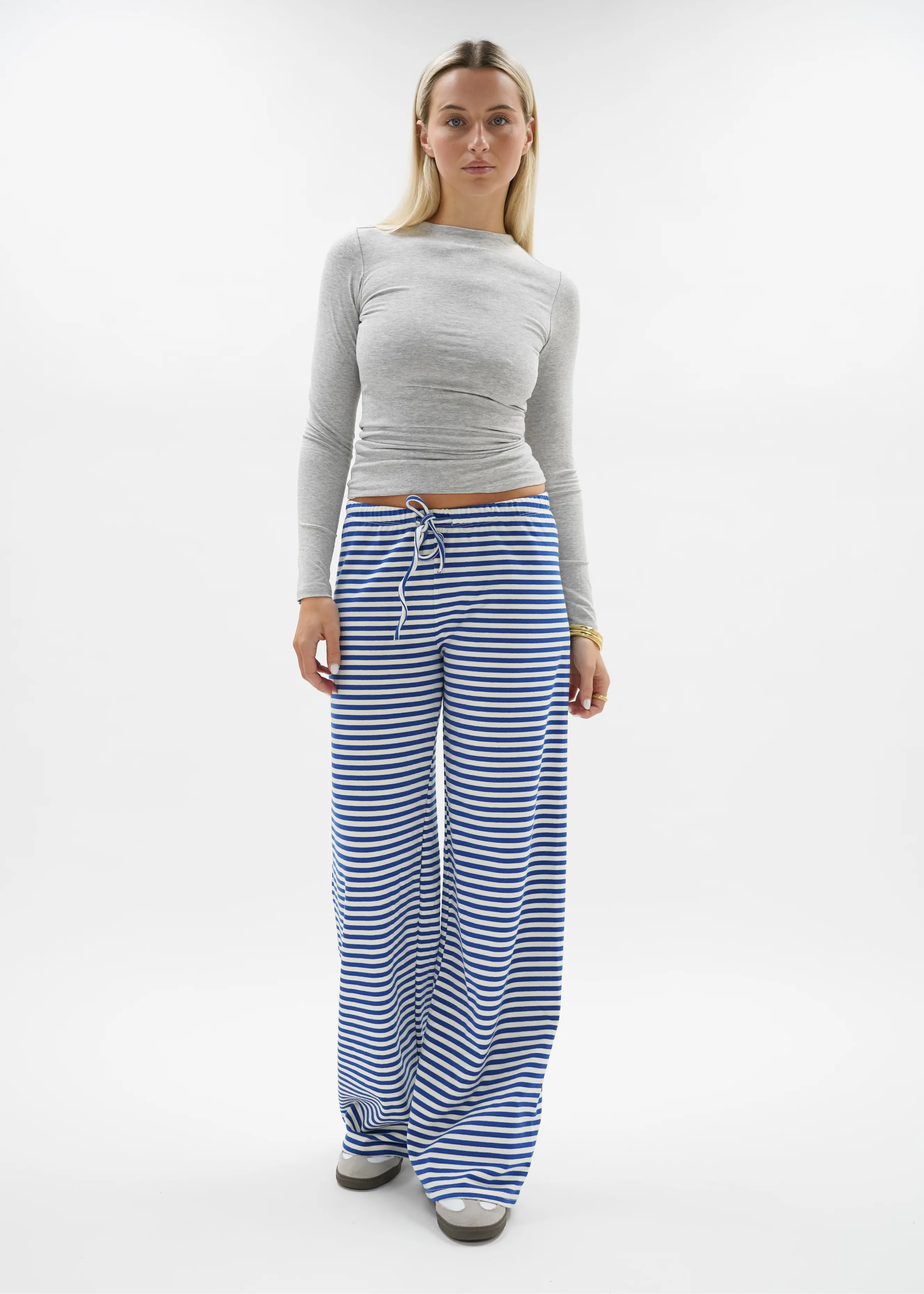 Soft striped pants crème/blue (regular) - Image 9