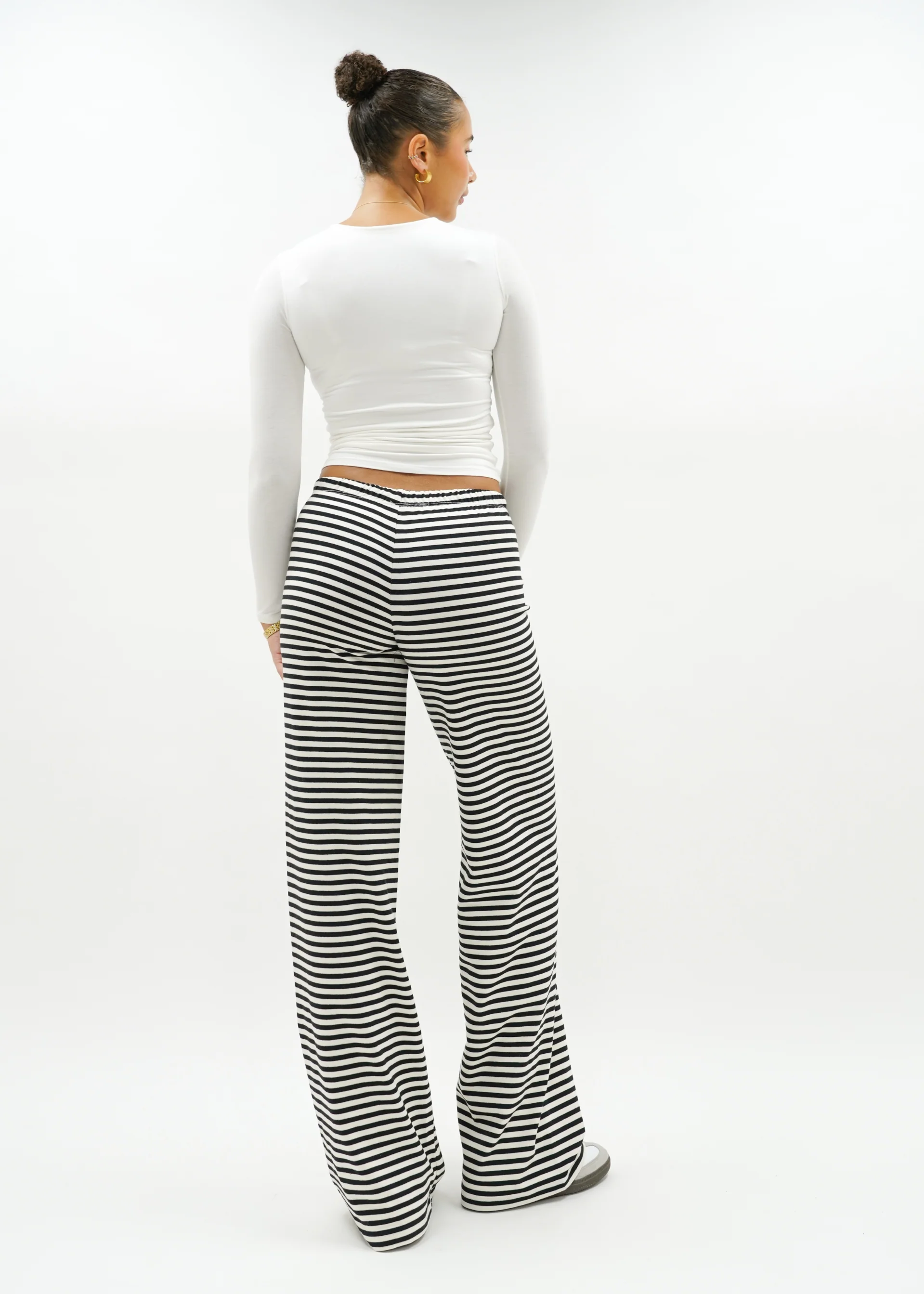 Soft striped pants crème/black (tall) - Image 5