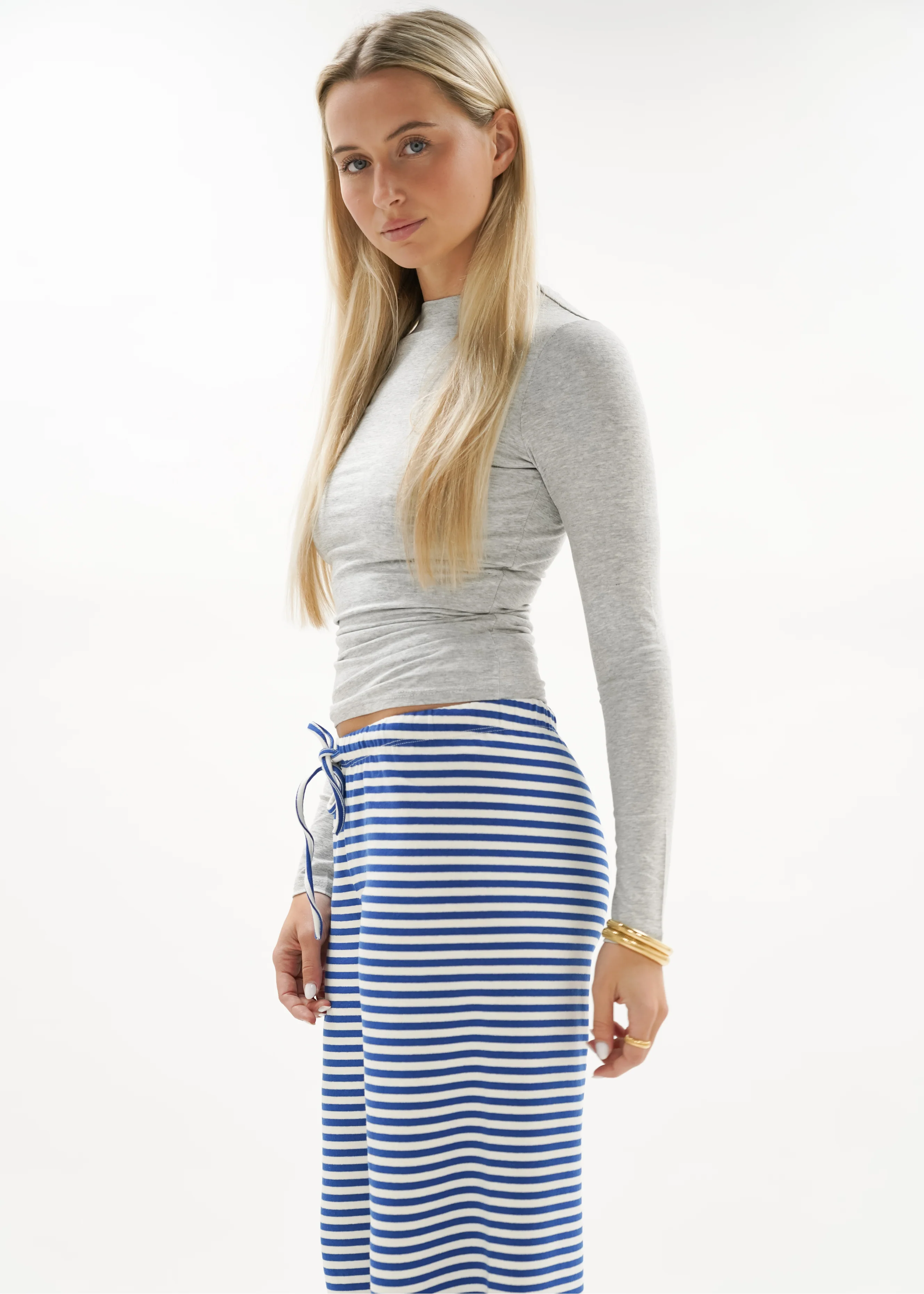 Soft striped pants crème/blue (regular) - Image 3