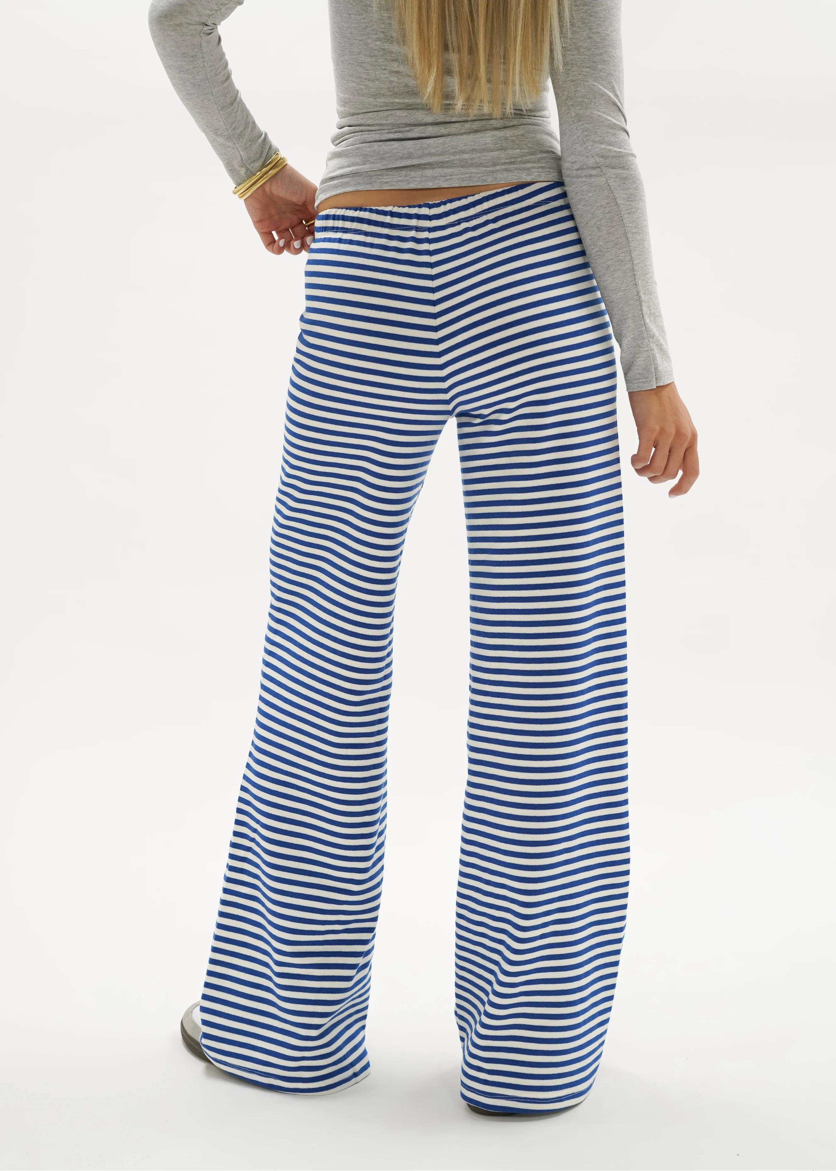 Soft striped pants crème/blue (regular) - Image 5