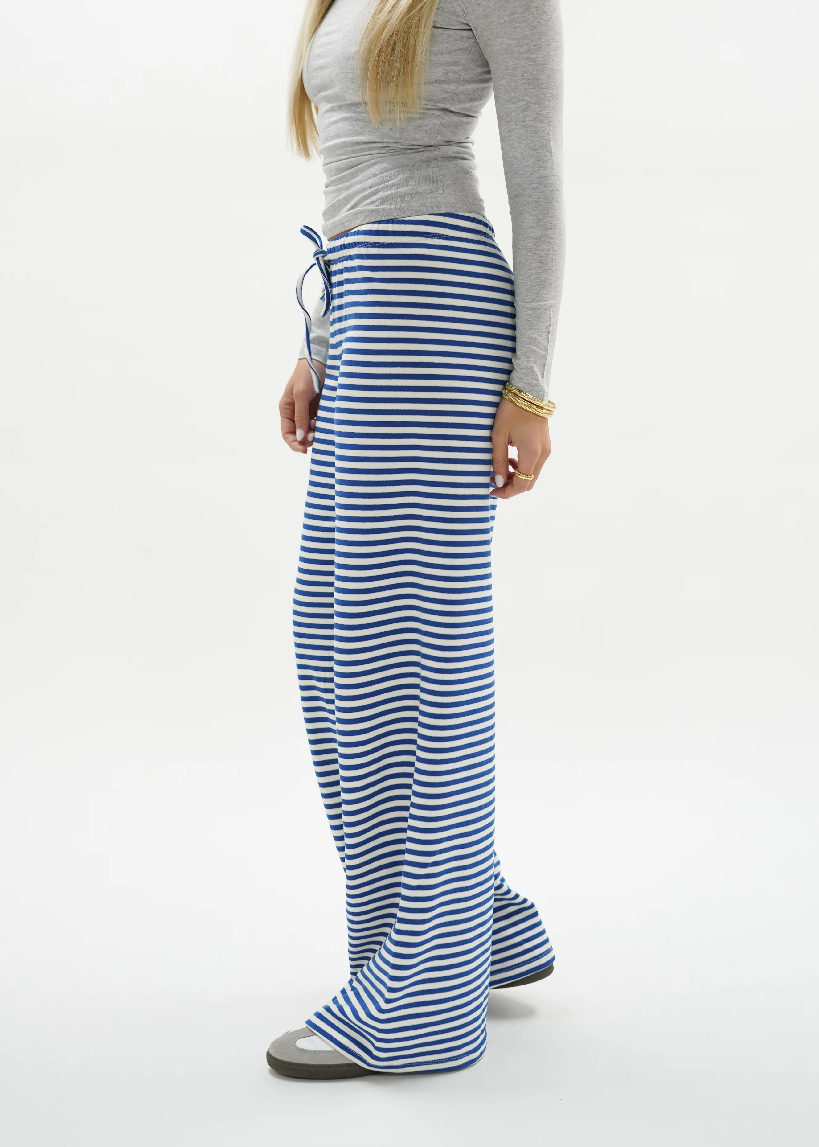 Soft striped pants crème/blue (regular) - Image 11