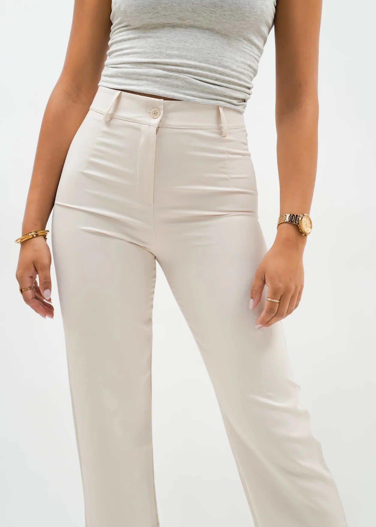 Straight leg pants classic crème (tall) - Image 3