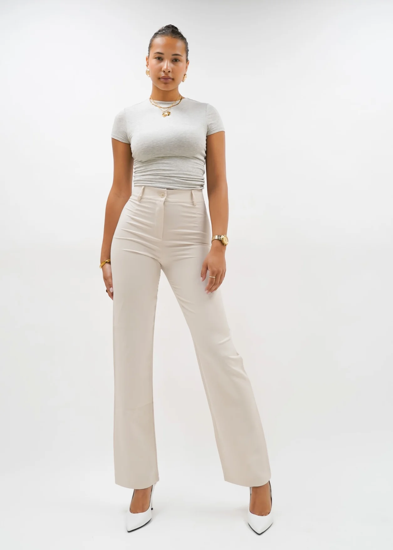 Straight leg pants classic crème (tall) - Image 7