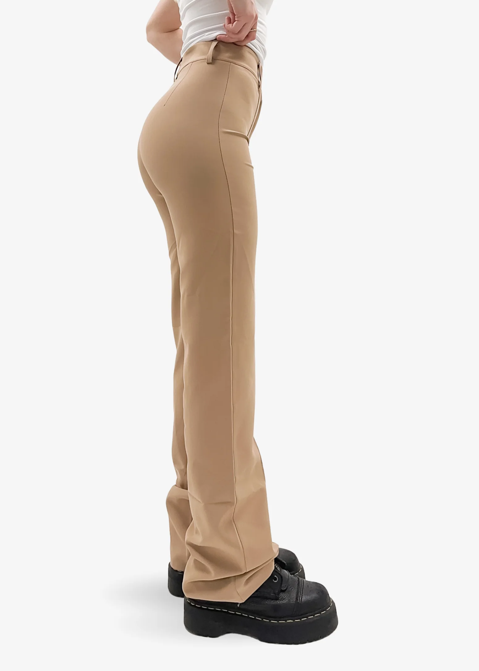 Straight leg pants met pressfold beige (tall) - Image 3