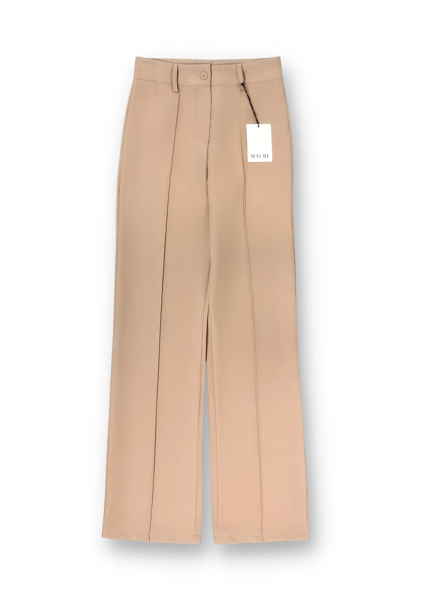Straight leg pants met pressfold beige (tall) - Image 4