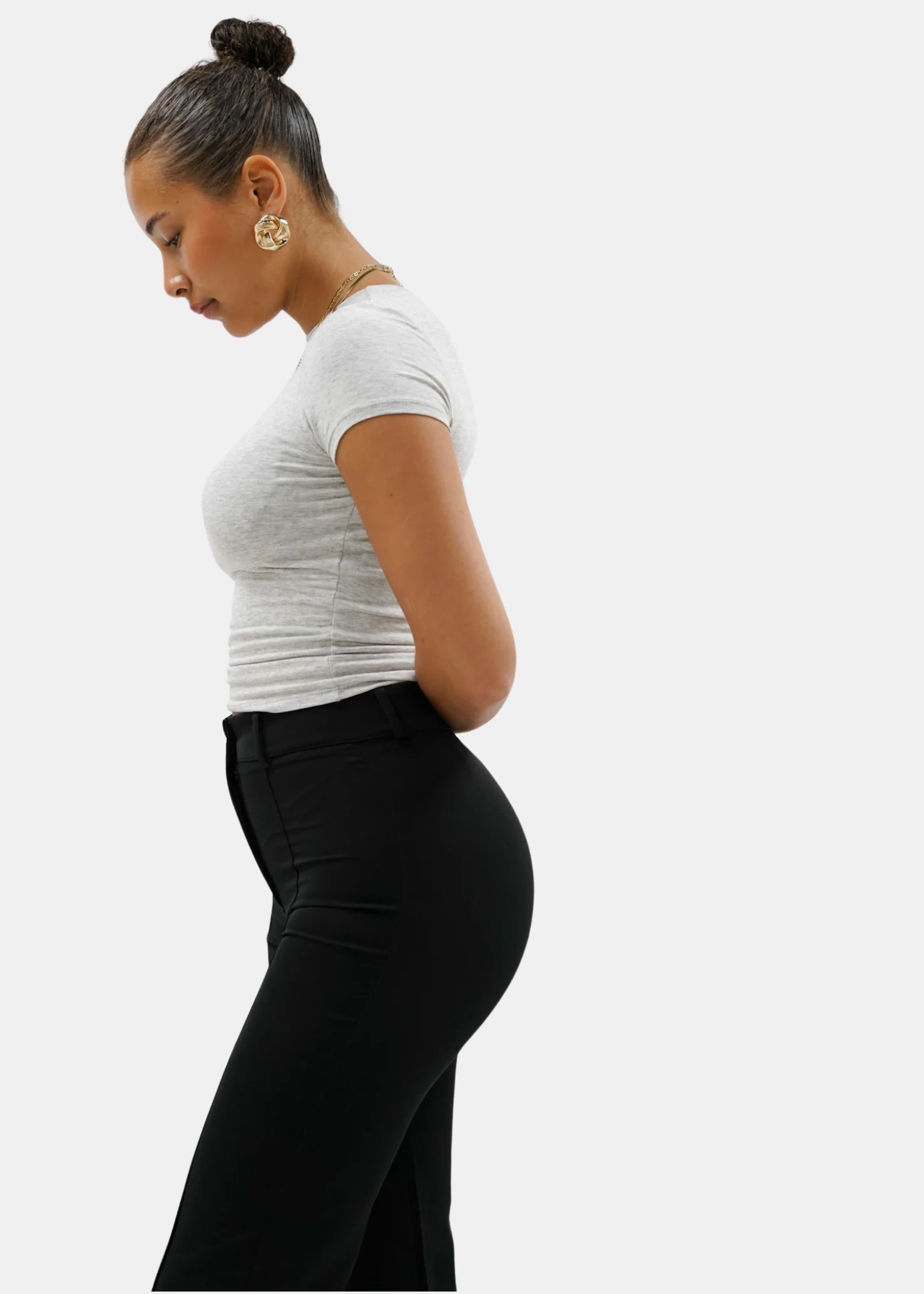 Straight leg pants met pressfold black (tall) - Image 7