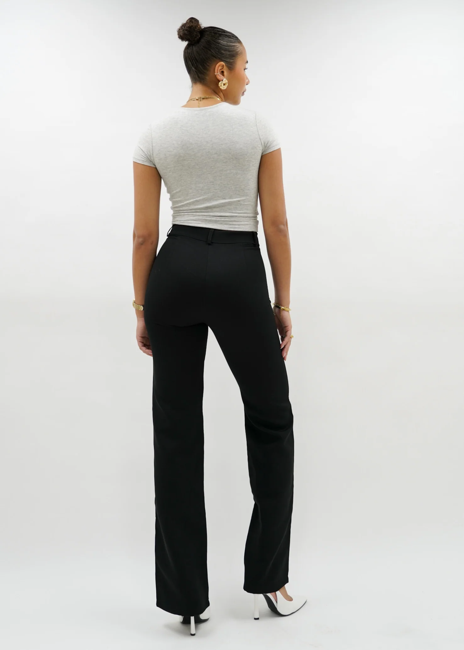 Straight leg pants met pressfold black (tall) - Image 5