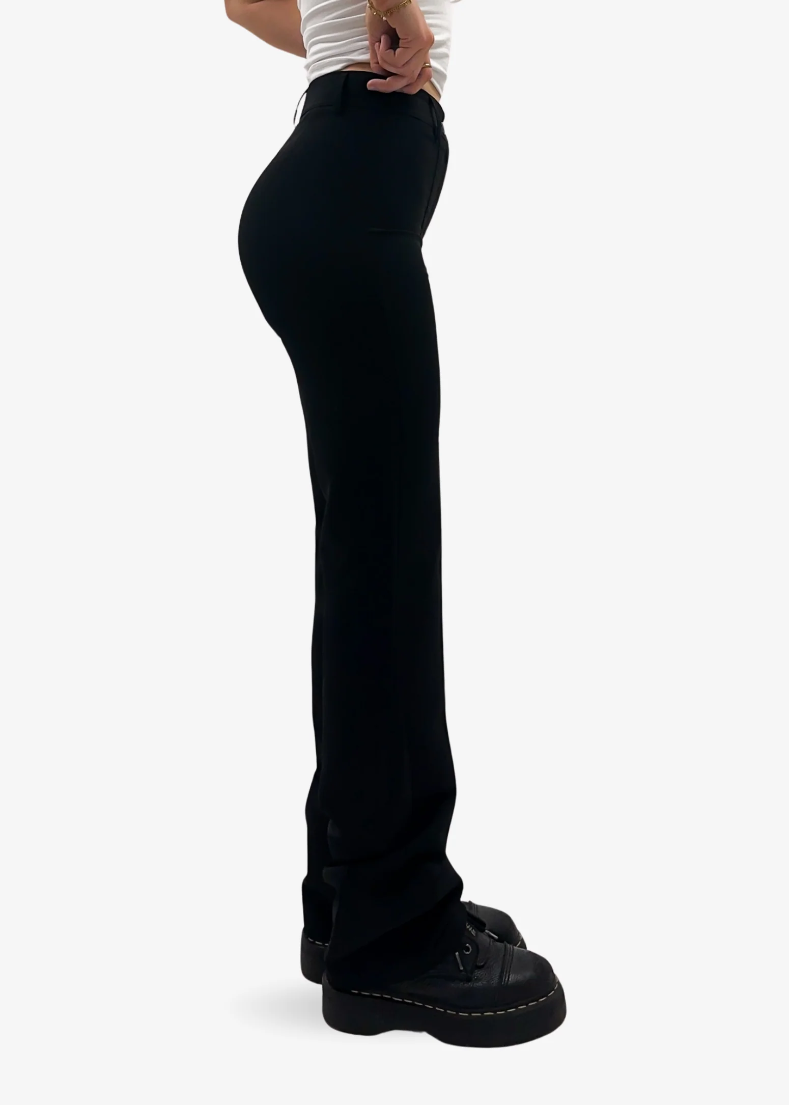 Straight leg pants met pressfold black (regular) - Image 9
