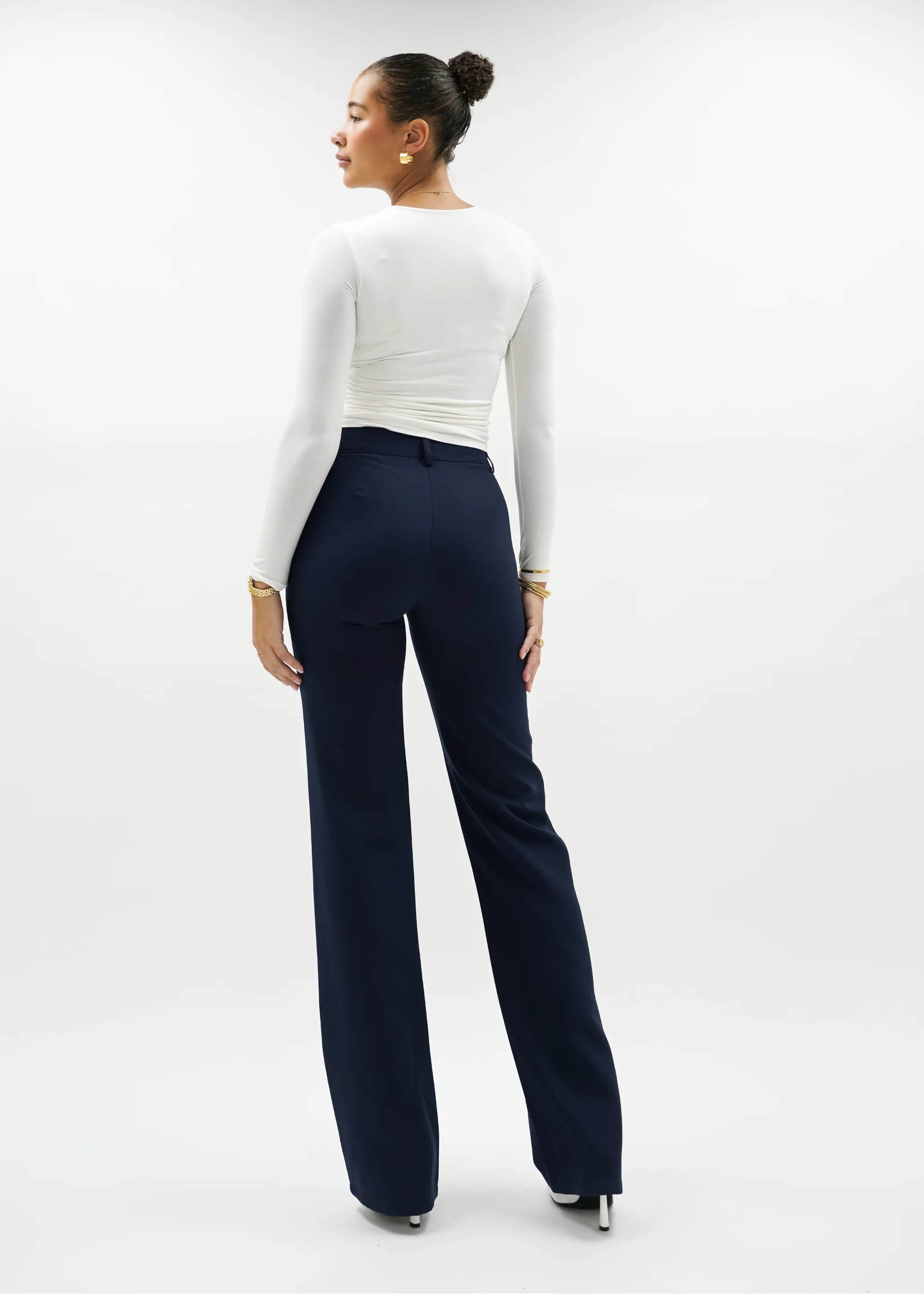 Straight leg pants met pressfold night blue (tall) - Image 12