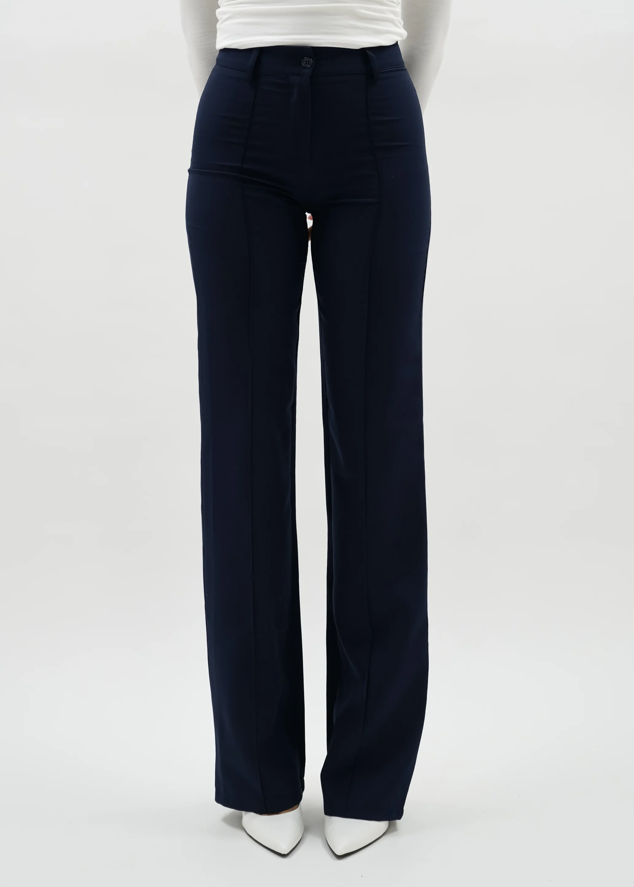Straight leg pants met pressfold night blue (tall) - Image 9