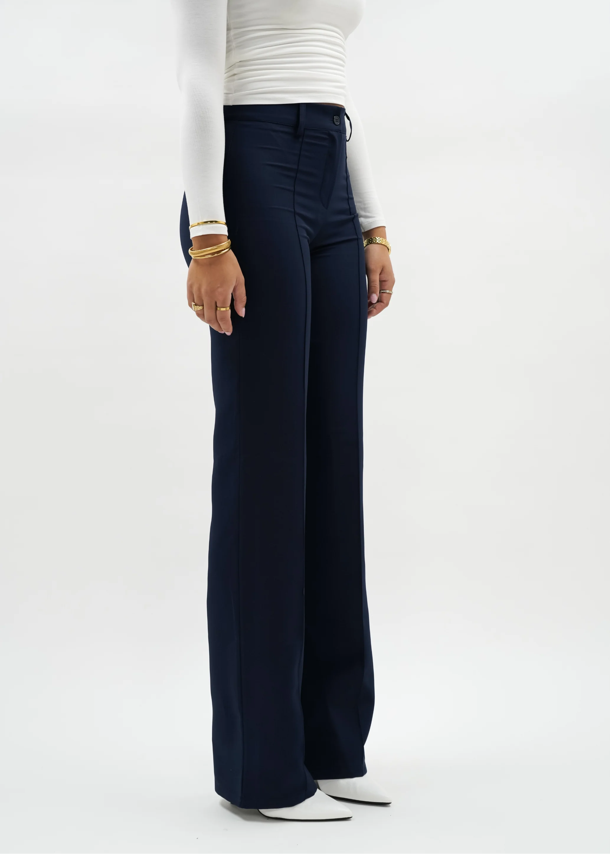 Straight leg pants met pressfold night blue (tall) - Image 8