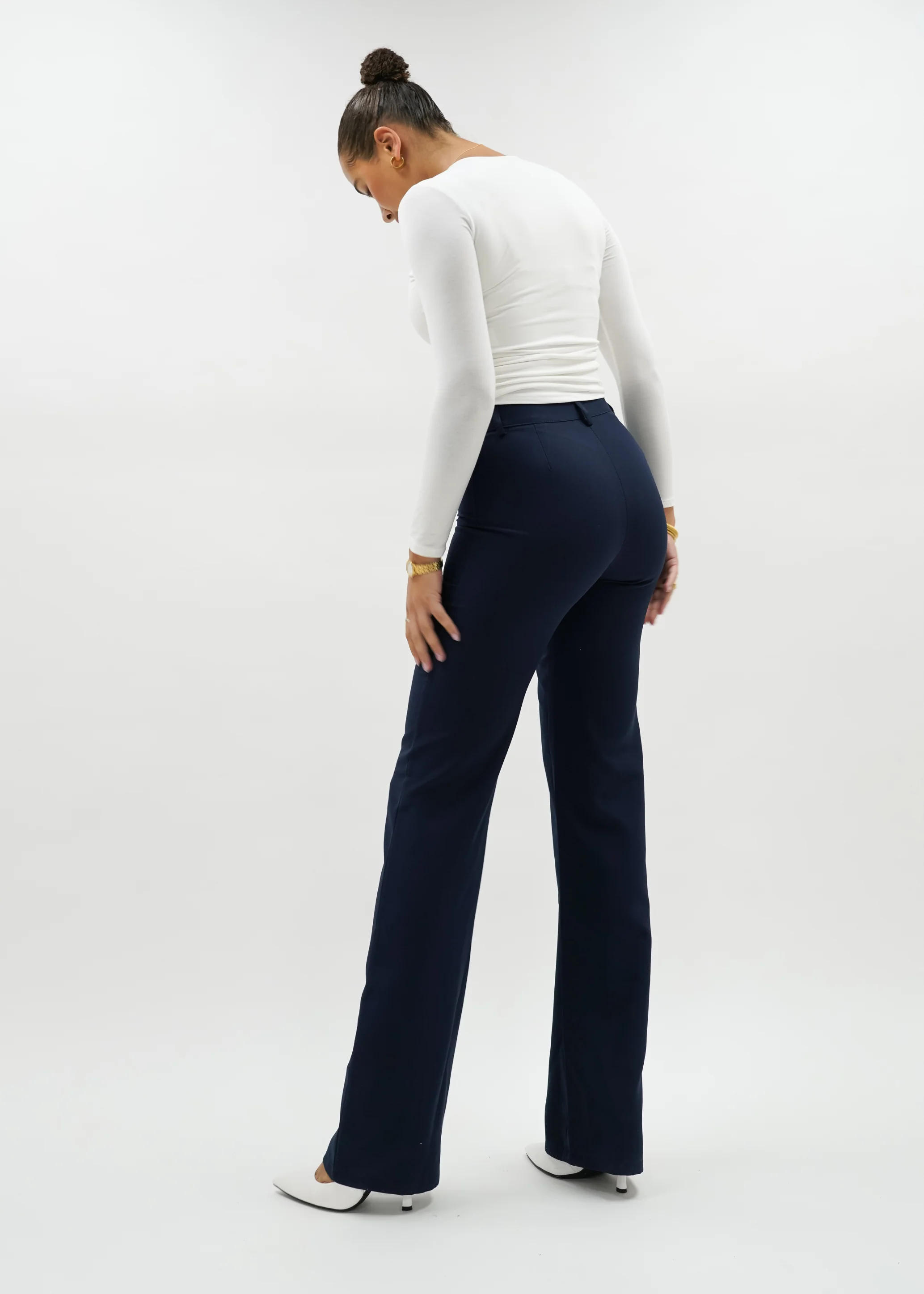 Straight leg pants met pressfold night blue (tall) - Image 6