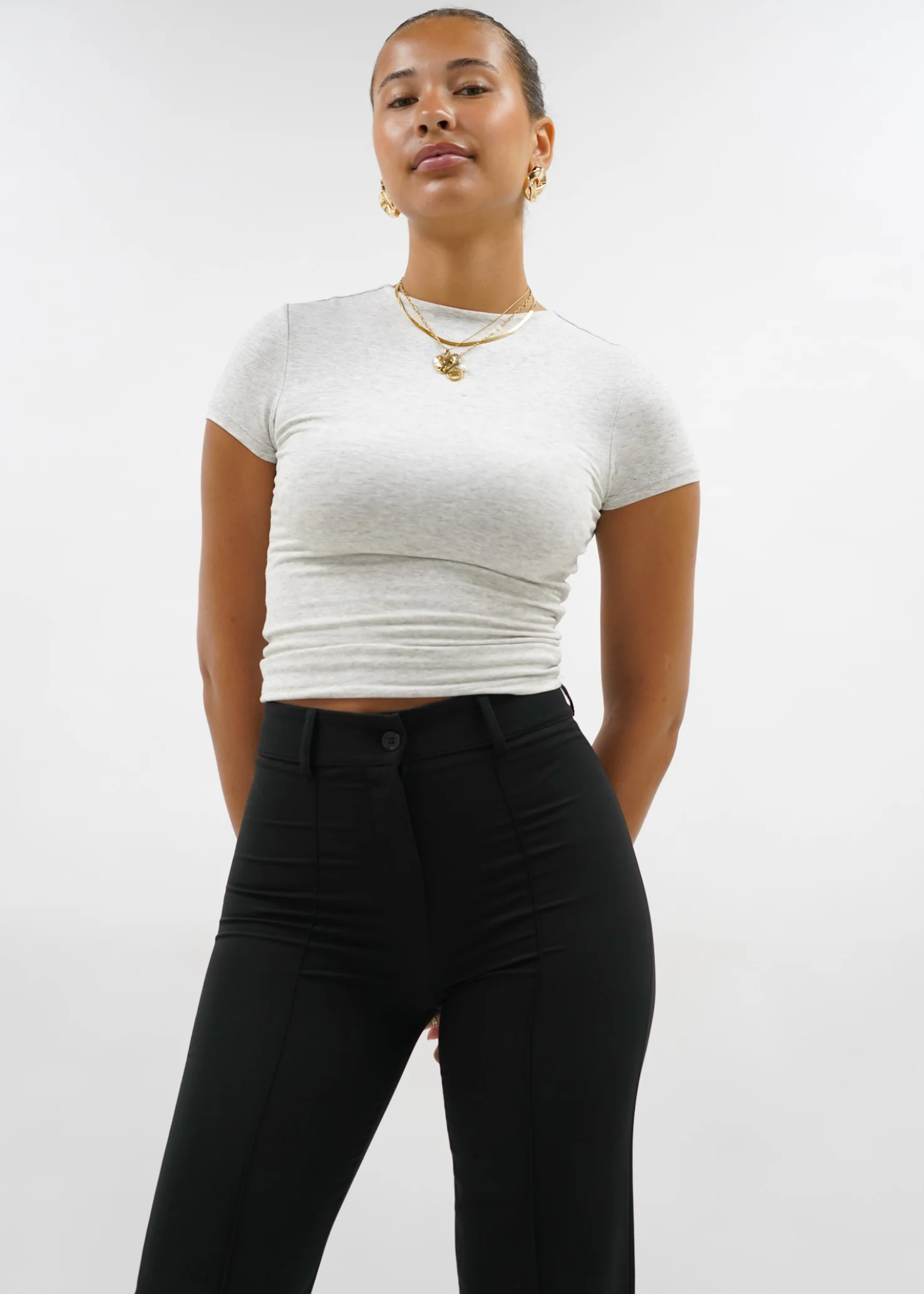 Straight leg pants met pressfold black (tall) - Image 13