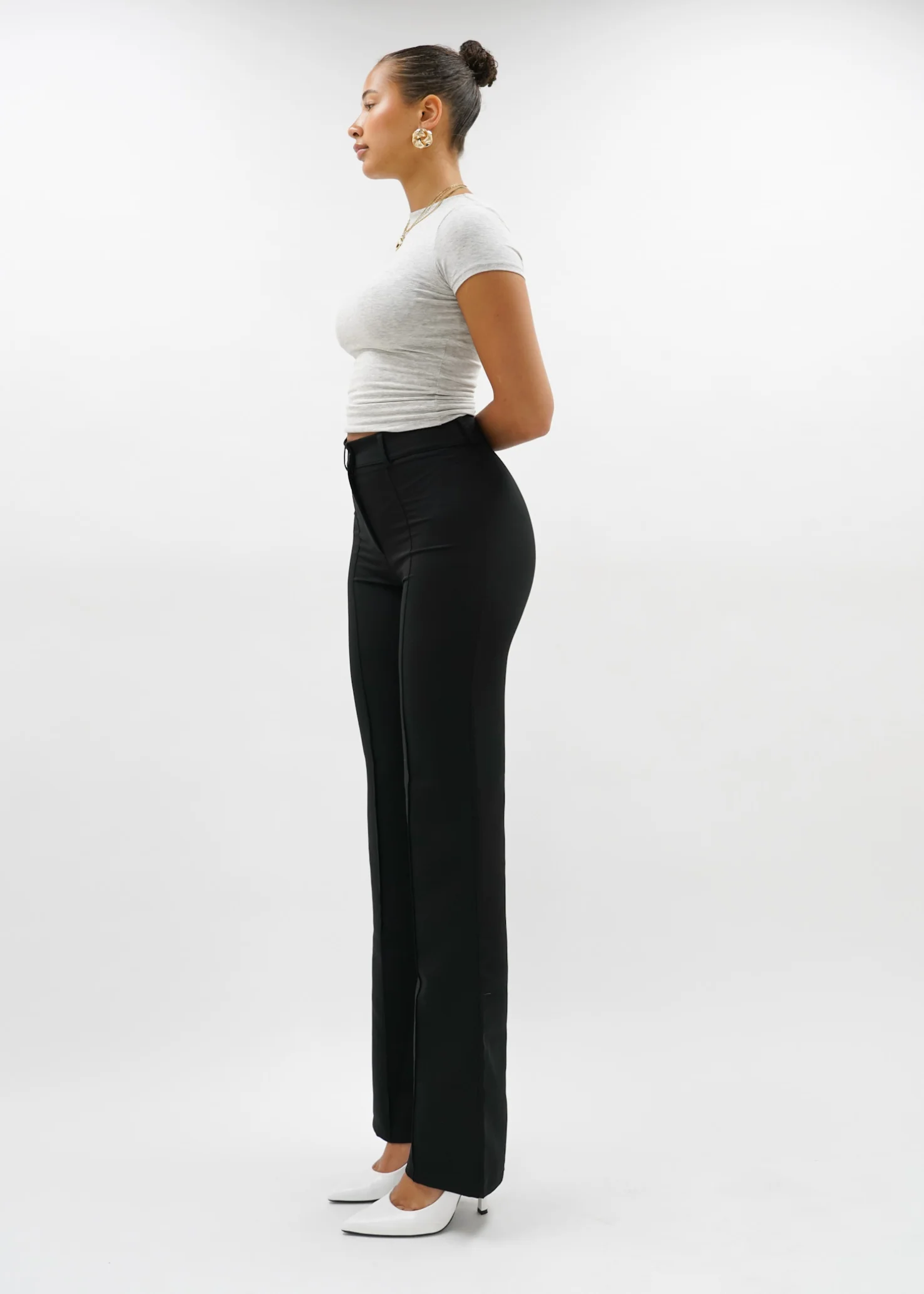 Straight leg pants met pressfold black (tall) - Image 14