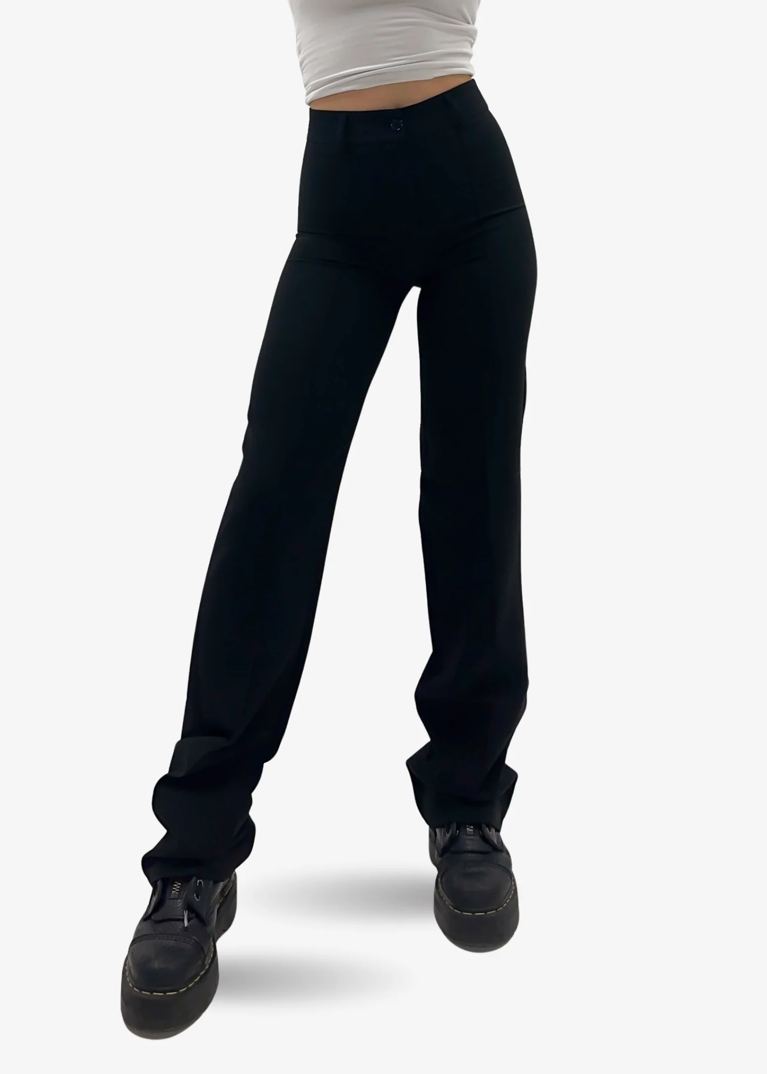 Straight leg pants met pressfold black (tall) - Image 17